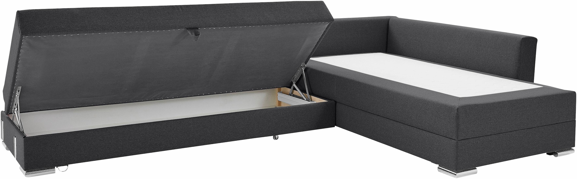 Home affaire Ecksofa »Night & Day L-Form, B: 324 cm, Dauer-Schlaffunktion und Armlehne« Bettfunktion & Bettkasten, Boxspringbett 180x200 cm