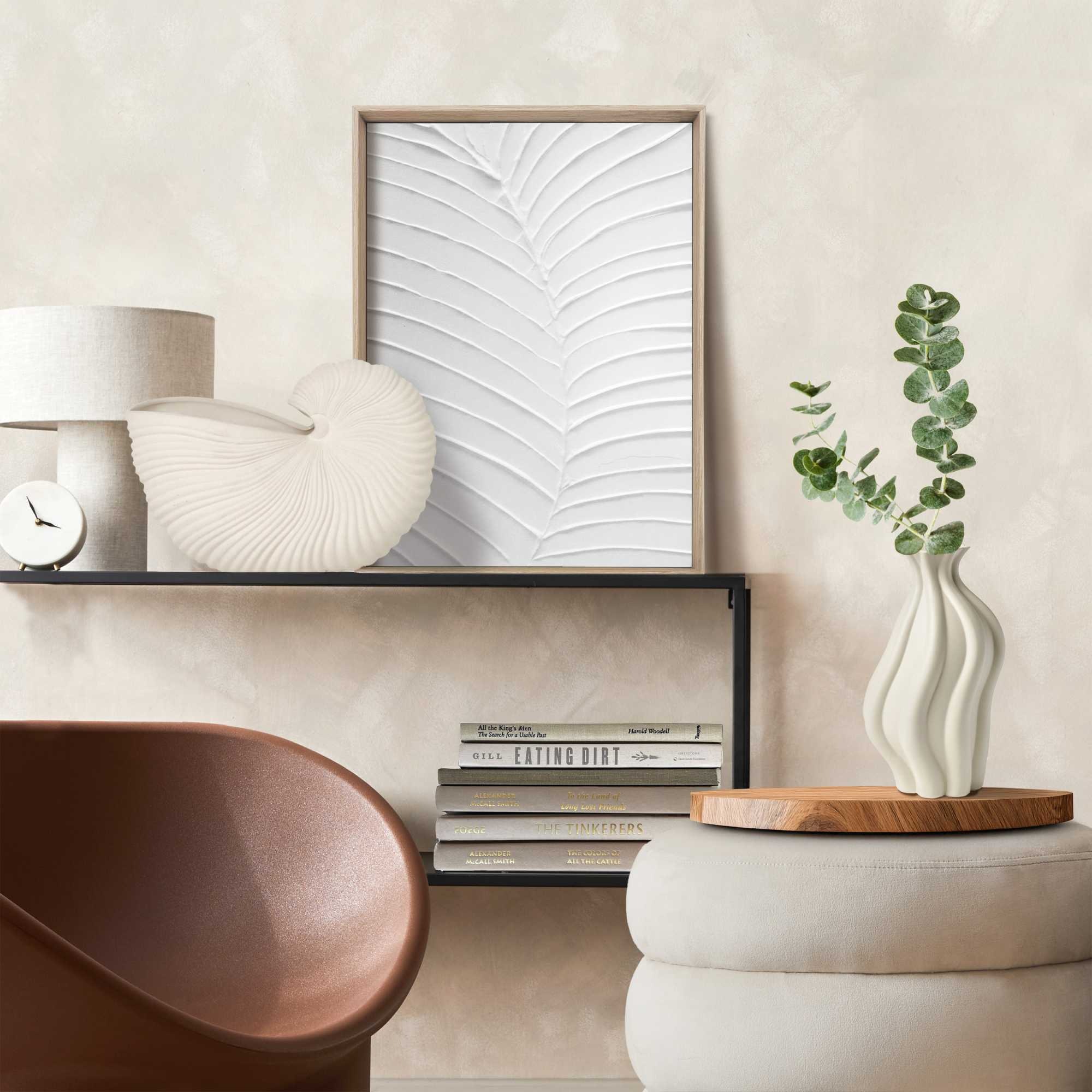 Reinders! Wandbild »Blattadern« Wohnzimmer - Weiss - MDF - Blumen und Pflanzen - 30x40 cm