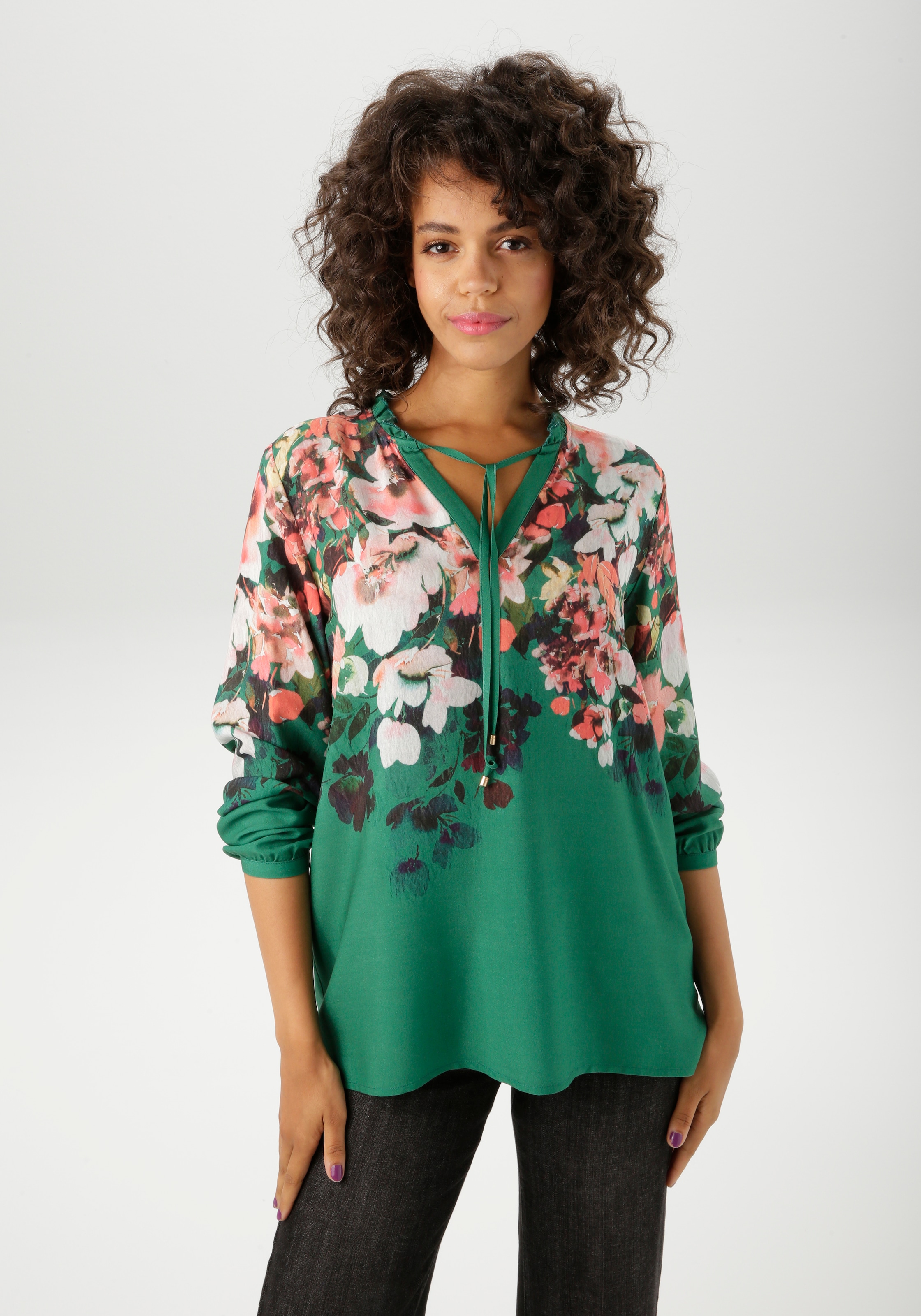 Image of Aniston CASUAL Schlupfbluse mit farbenfrohen Blüten bedruckt