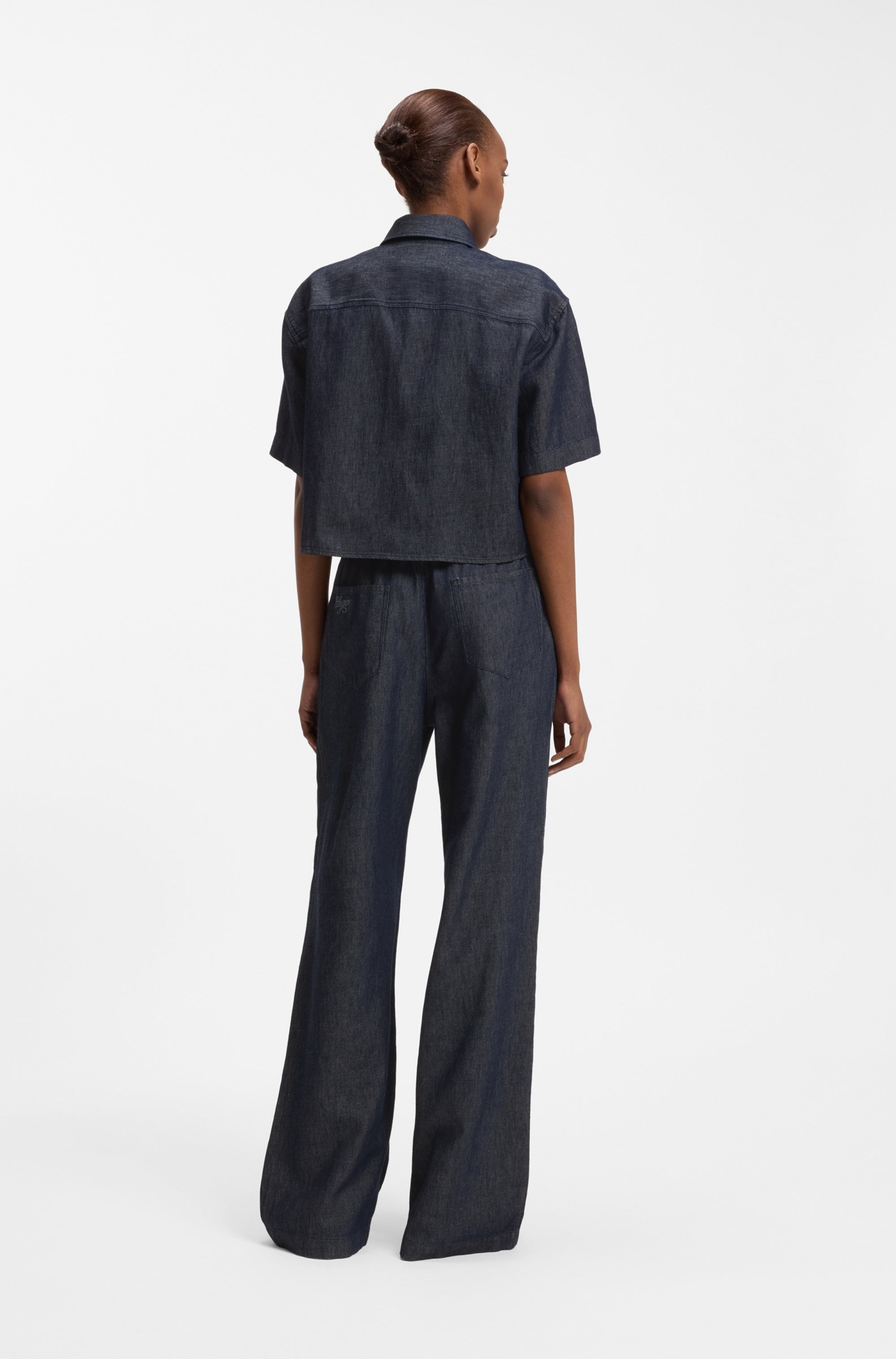 HUGO Blouse chemise »Erynn« coupe boxy en denim estival
