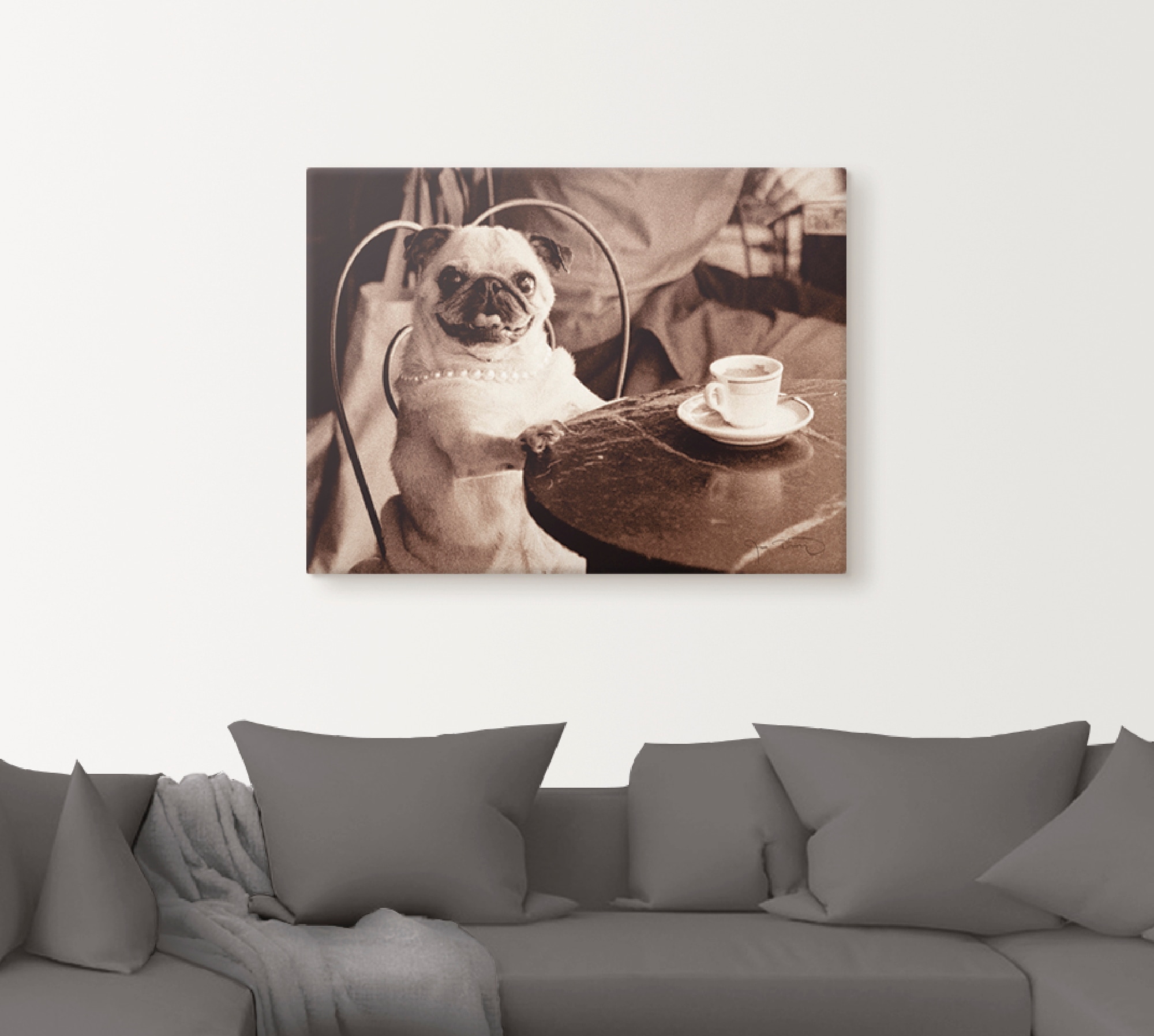 versch. Leinwandbild, Wandaufkleber (1 günstig kaufen Wandbild als Poster »Kaffee Artland oder Grössen St.), in Mops«, Haustiere,