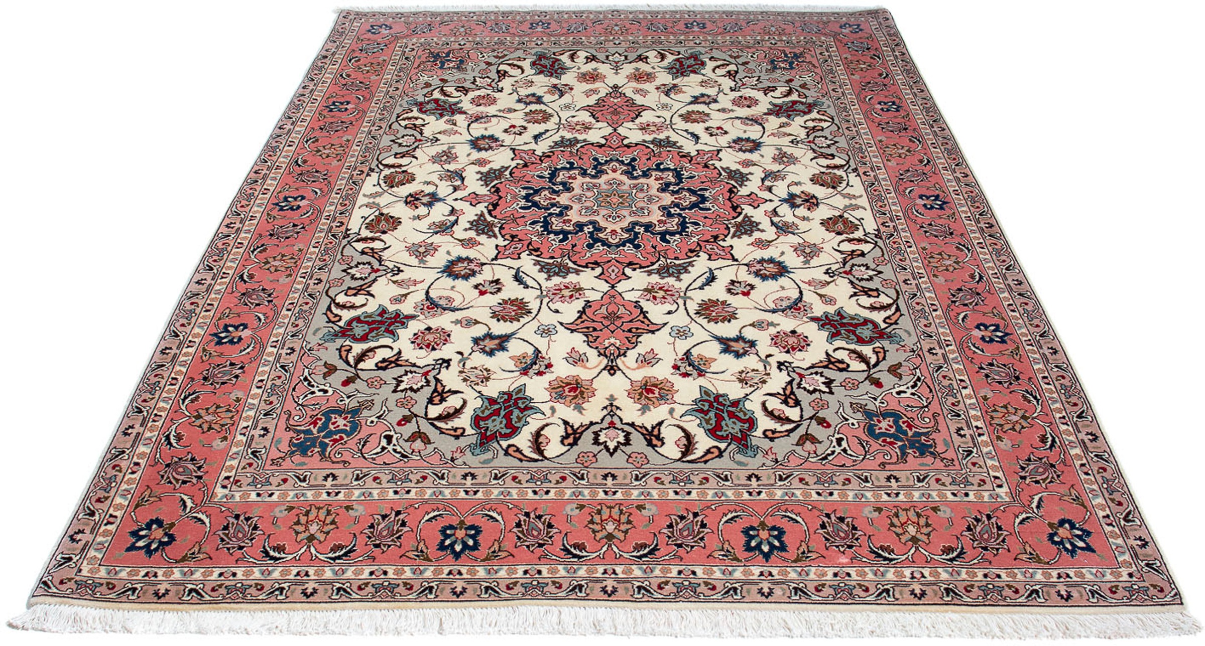 Image of morgenland Orientteppich »Perser - Täbriz - Royal - 229 x 151 cm - beige«, rechteckig, 7 mm Höhe, Wohnzimmer, Handgeknüpft, Einzelstück mit Zertifikat bei Ackermann Versand Schweiz