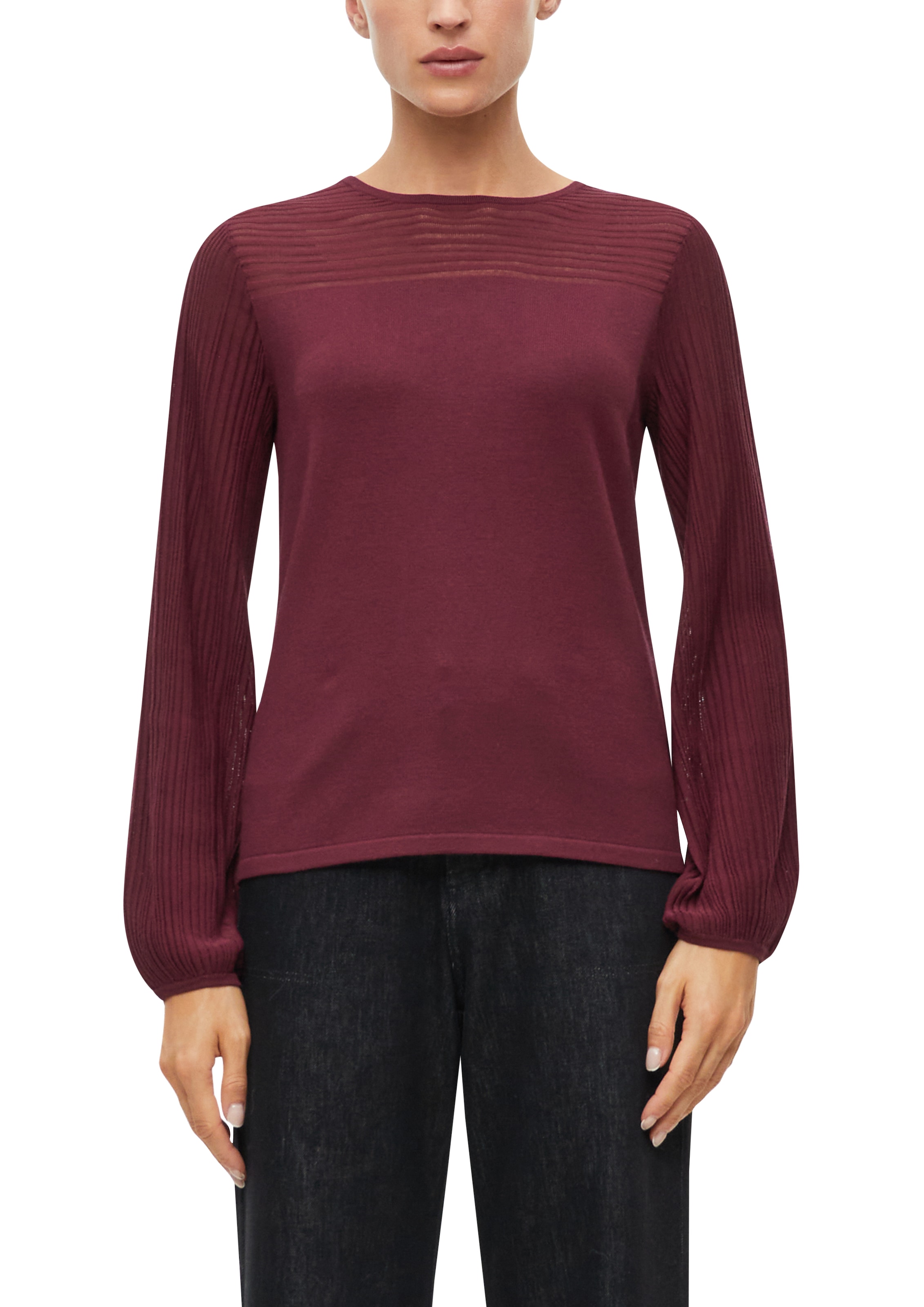 Image of s.Oliver BLACK LABEL Strickpullover mit Rundhals und Struktur-Optik