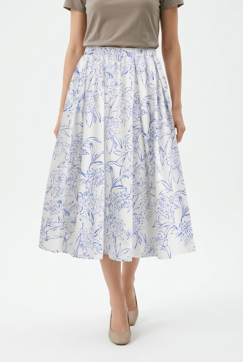 Gant Midirock »FLORAL PRINT PULL ON SKIRT« geblümt, mittlere Leibhöhe