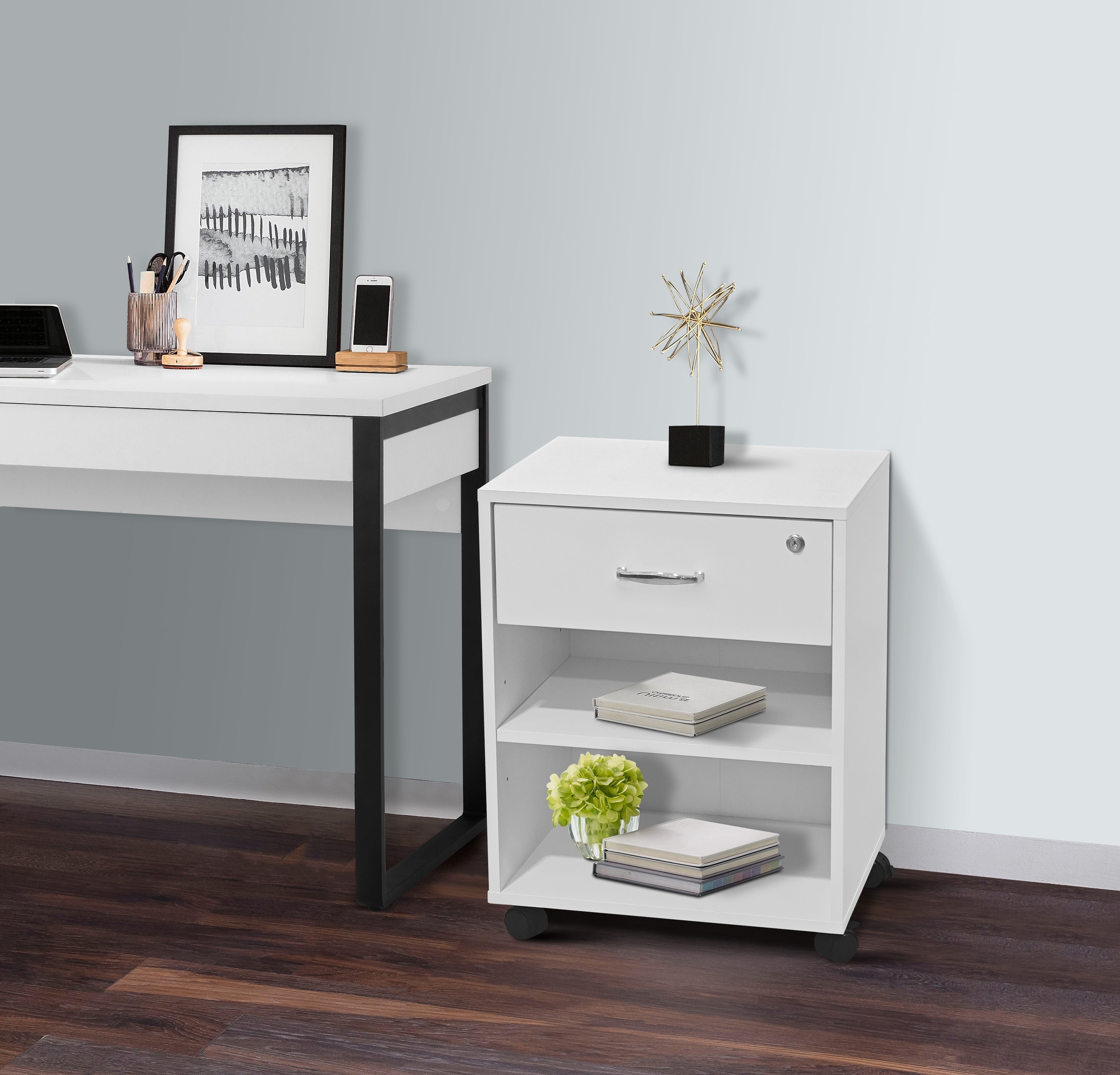 INOSIGN Rollcontainer »Dranoel«, Bürocontainer, abschliessbar, Metallgriff, Breite 45 cm