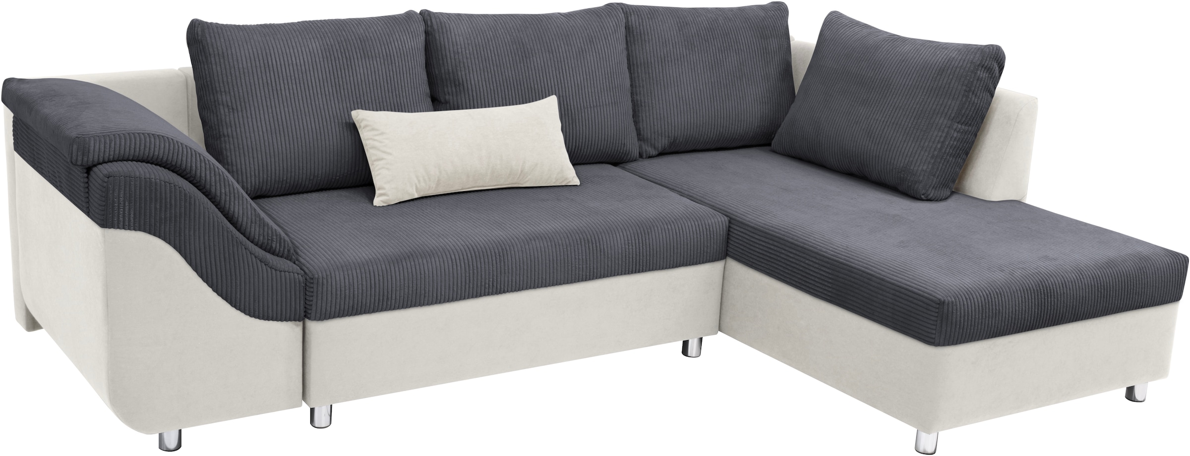 COLLECTION AB Ecksofa Sally L-Form, mit und ohne Bettfunktion, inklusive loser Rücken- und Zierkissen