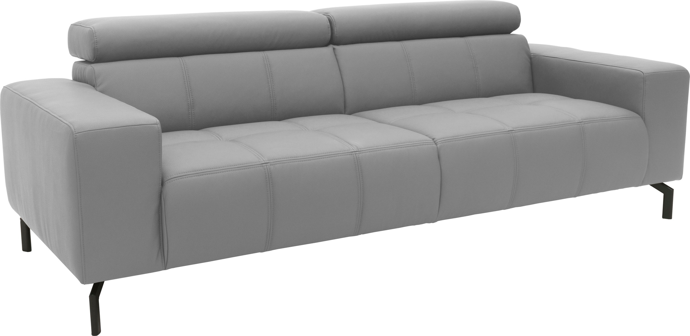 DOMO collection 2,5-Sitzer »Cunelli zeitlos und elegant, moderne Sitznähte als Designelement,«, wahlweise mit 6-fach verstellbaren Kopfteilen, fester Sitzkomfort