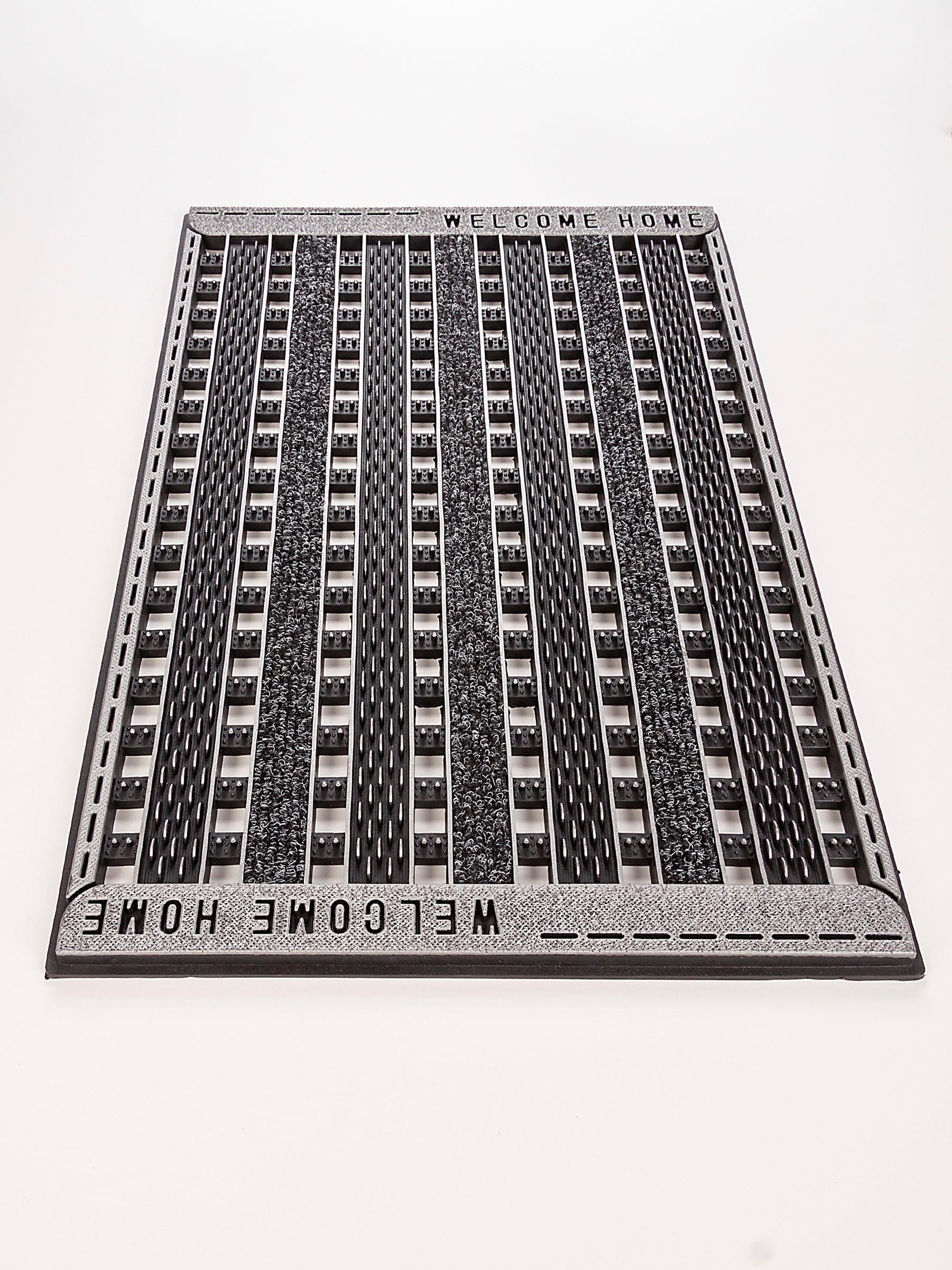Home2Fashion Fussmatte »GC Clean Griddie, LAGERRÄUMUNG!«, rechteckig, 8 mm Höhe, Schmutzfangmatte, mit Spruch, robust, In- und Outdoor geeignet