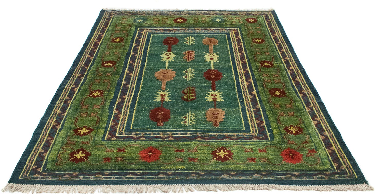 Image of morgenland Wollteppich »Kelim Teppich handgeknüpft grün«, rechteckig, 6 mm Höhe, handgeknüpft bei Ackermann Versand Schweiz