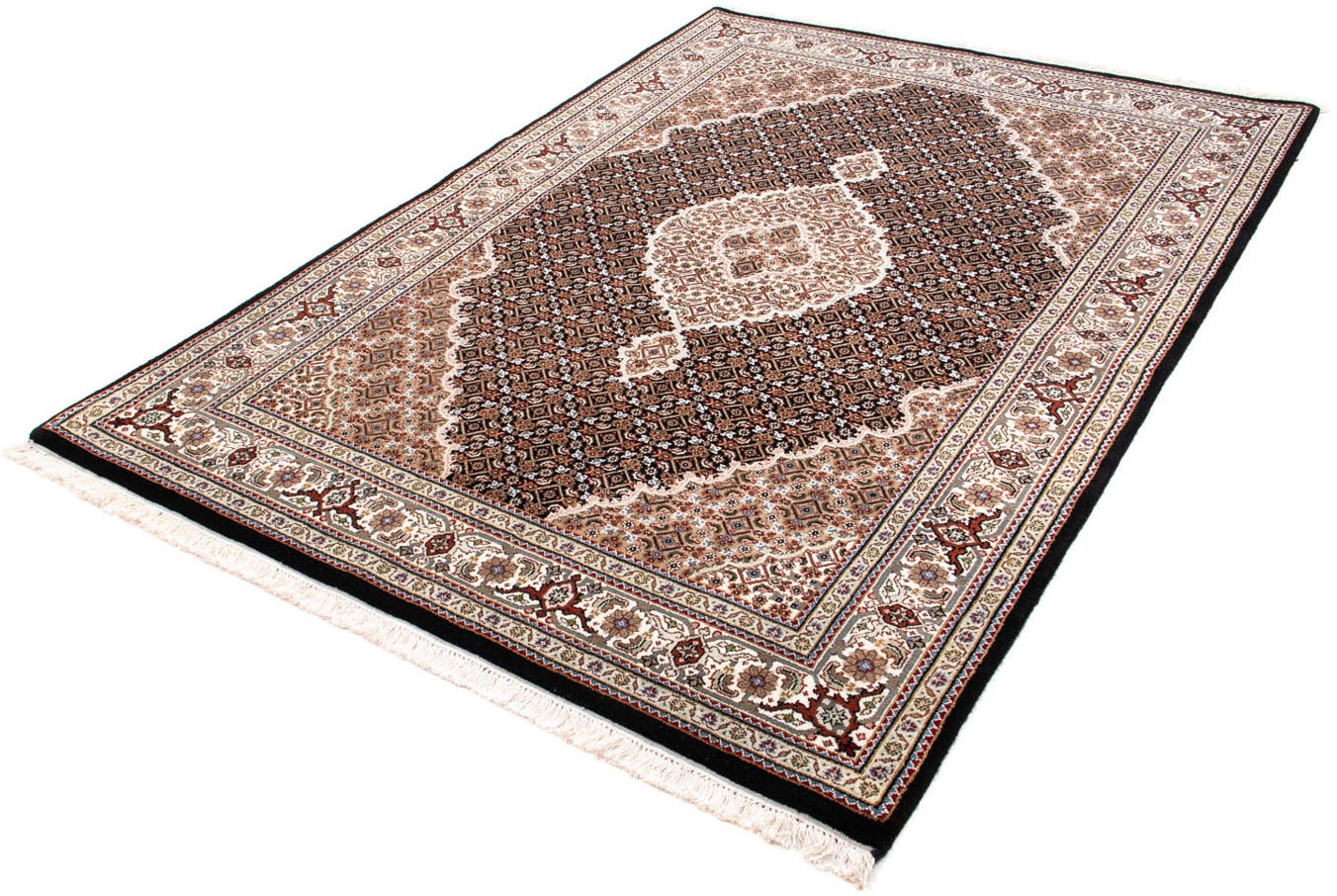 Image of morgenland Orientteppich »Perser - Täbriz - 198 x 140 cm - dunkelblau«, rechteckig, 10 mm Höhe, Wohnzimmer, Handgeknüpft, Einzelstück mit Zertifikat bei Ackermann Versand Schweiz