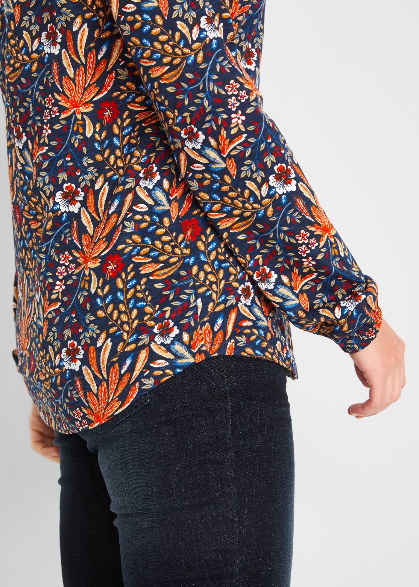 bonprix T-shirt tunique A-Linie Passform, mit All-Over Print, aus Baumwolle