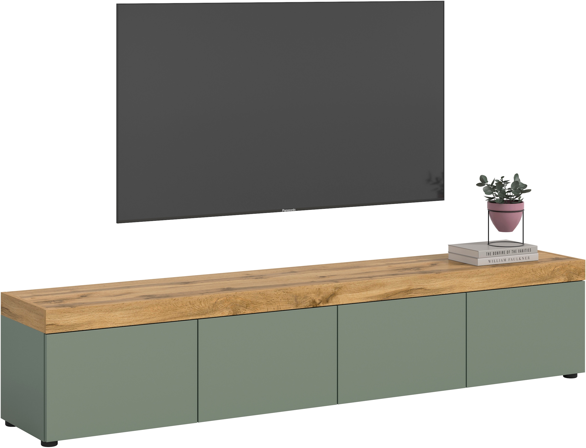 GOODproduct Table basse »MAMBO, TOPSELLER!, Breite 200cm, 4 Klappen, stehend oder hängend« 2 farbige Ausführung, in verschiedenen Farben erhältlich, 1 cuis tlg. Lowboard, TV Unterschrank, Tv-Schrank, Wohnzimmer