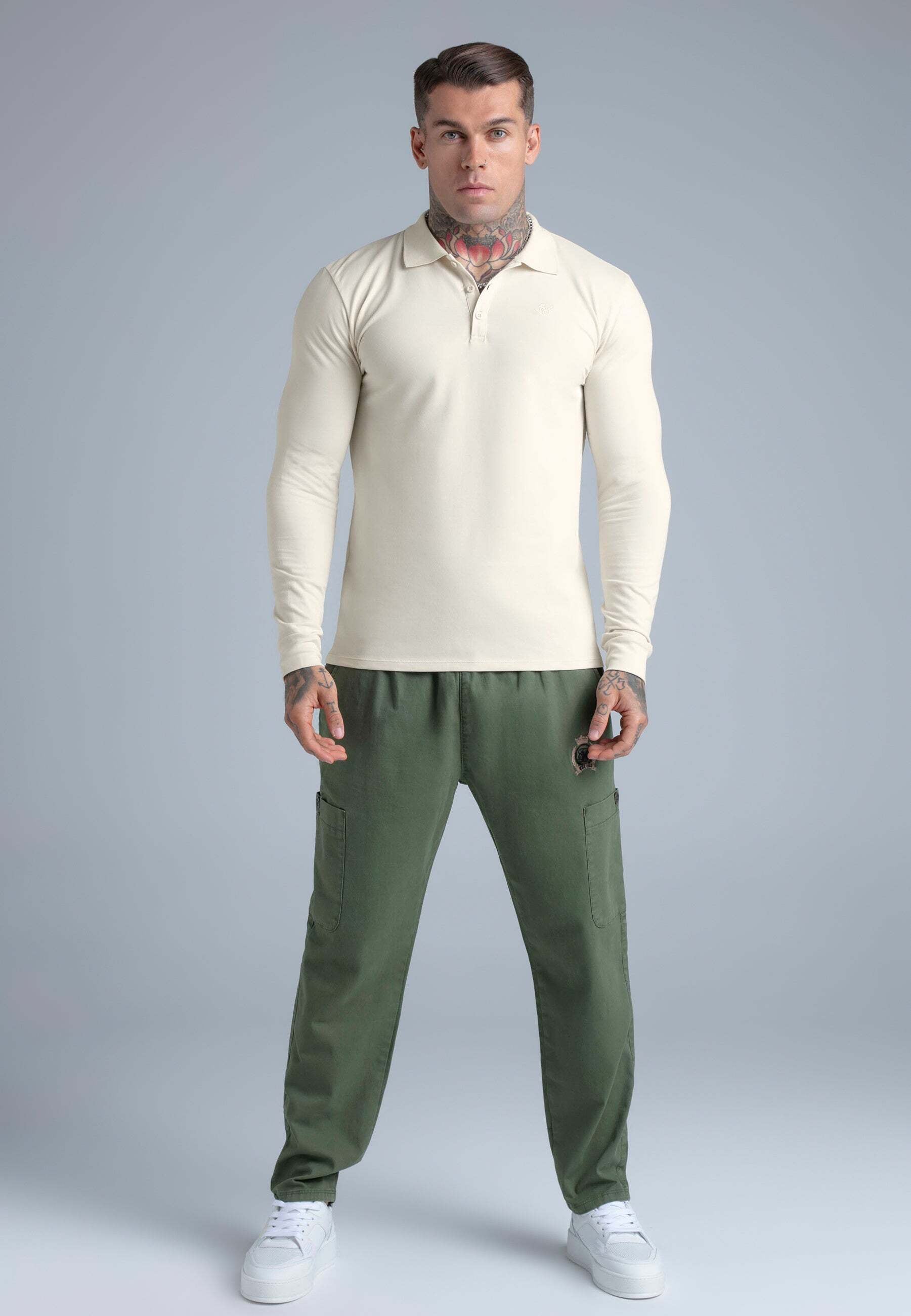 Siksilk Polo à manches longues »Siksilk Langarmpolo Longsleeved Button«