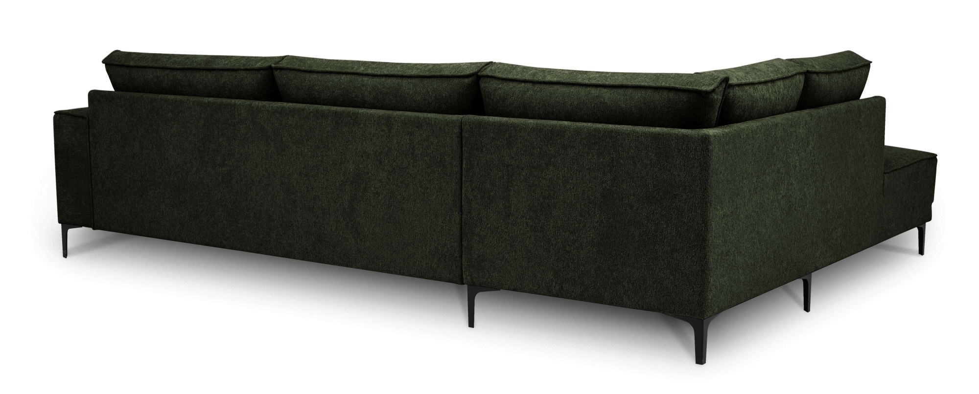 Places of Style Ecksofa »Polsterecke Oland, Struktur, Flachgewebe, Luxus-Microfaser, Boucle«, L-Form, 289 cm, Wellenunterfederung, Skandi-Design, Metallfüsse