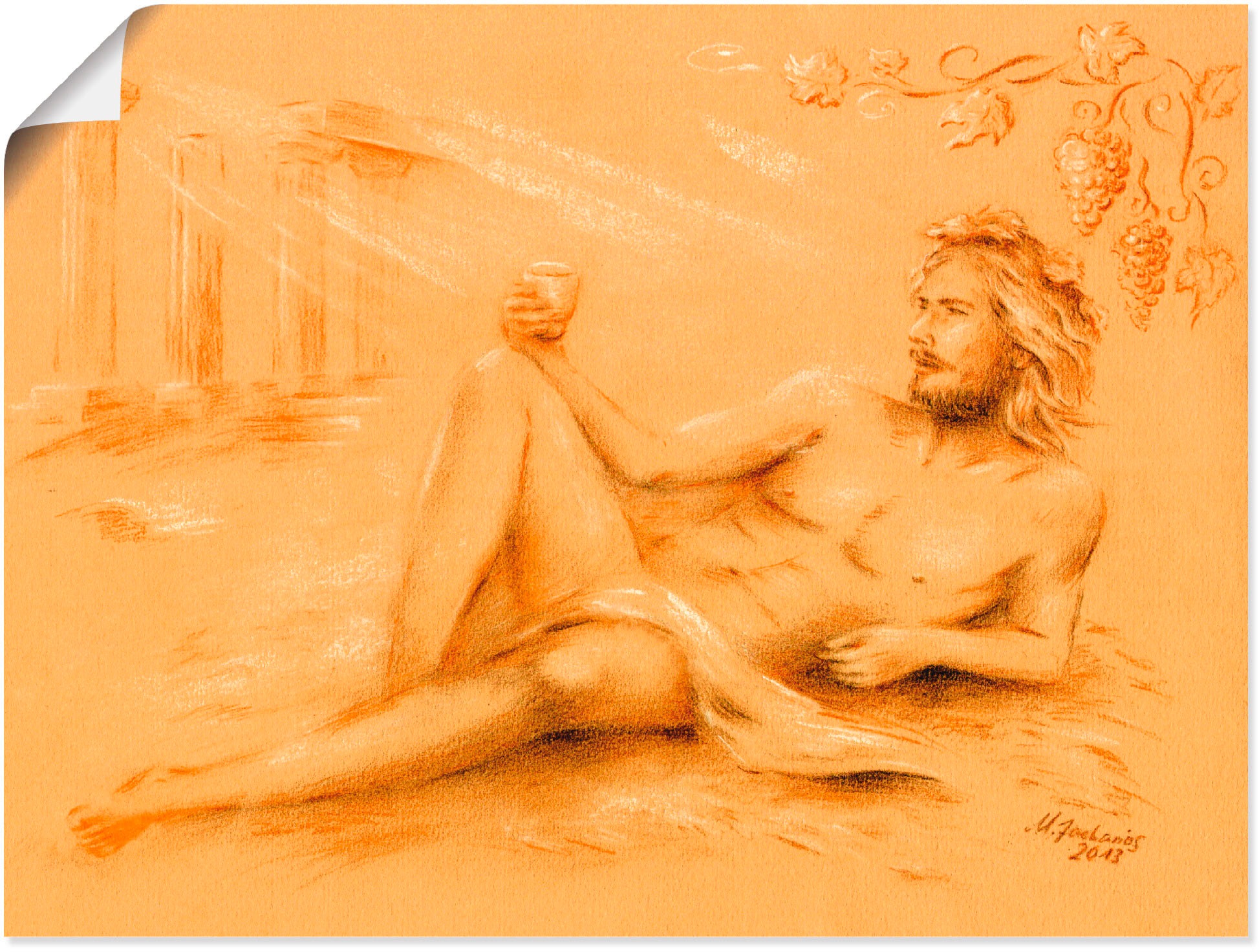 Image of Artland Wandbild »Dionysos Gott des Weines«, klassische Fantasie, (1 St.), in vielen Grössen & Produktarten - Alubild / Outdoorbild für den Aussenbereich, Leinwandbild, Poster, Wandaufkleber / Wandtattoo auch für Badezimmer geeignet bei Ackermann Versand 