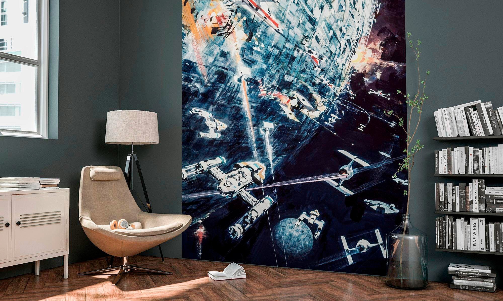 Komar Vliestapete »Digitaldruck Vlies - Star Wars Classic Dogfight - Grösse 200 x 275 cm«, bedruckt, Kinderzimmer