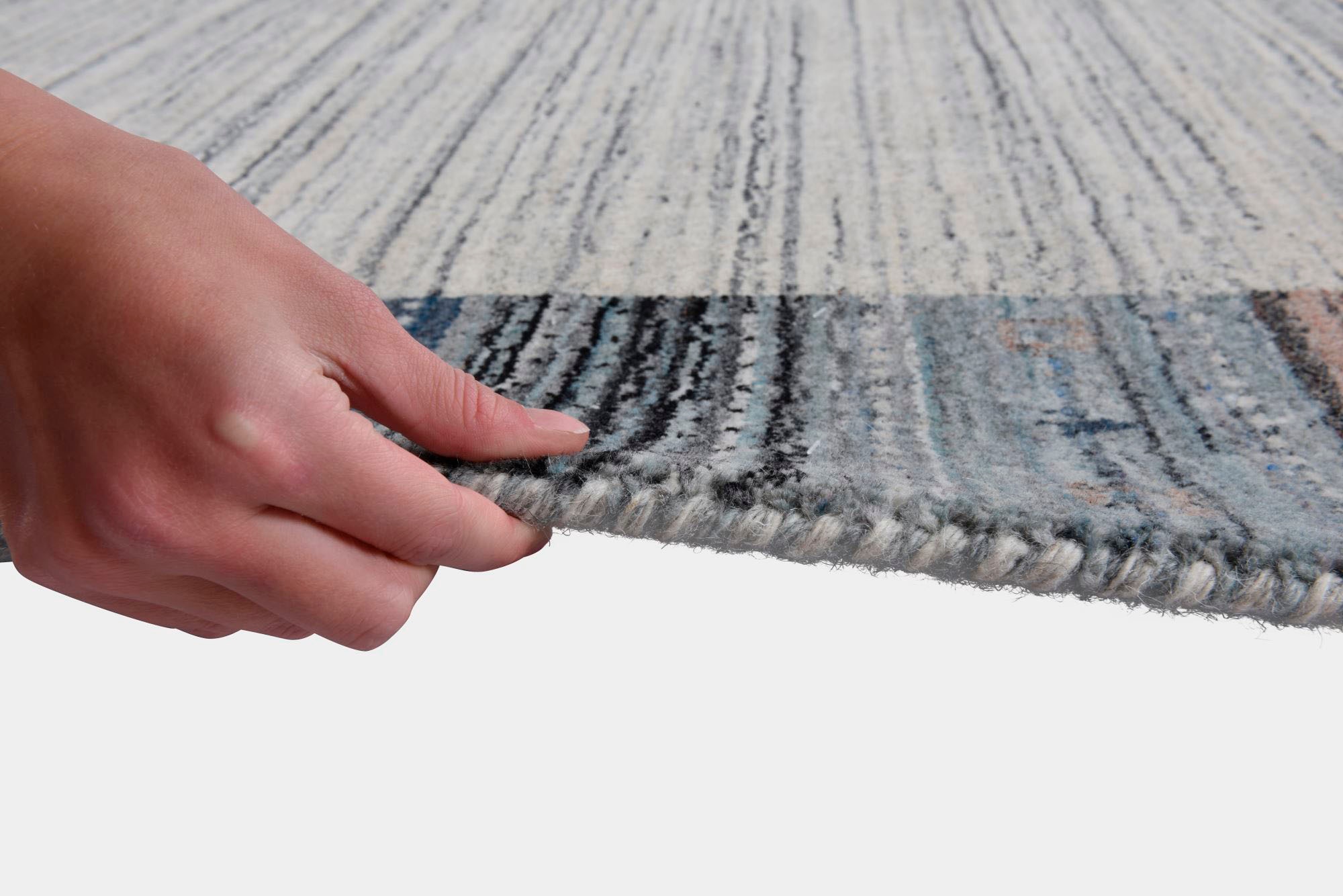 THEKO Wollteppich »Nebraska 2828«, rechteckig, Handweb-Teppich, reine Wolle, handgewebt, Gabbeh Design, mit Bordüre