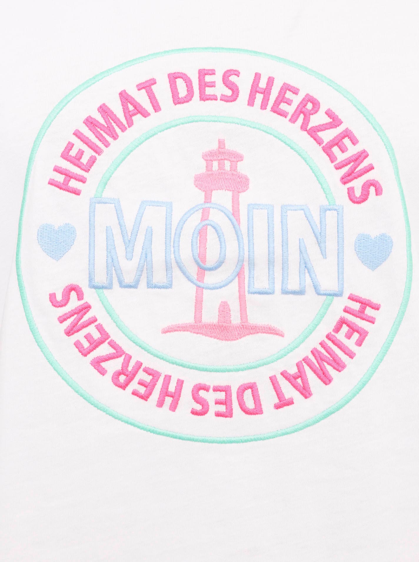 Zwillingsherz T-Shirt »"Heimat des Herzens"«, Mit maritimer Stickerei