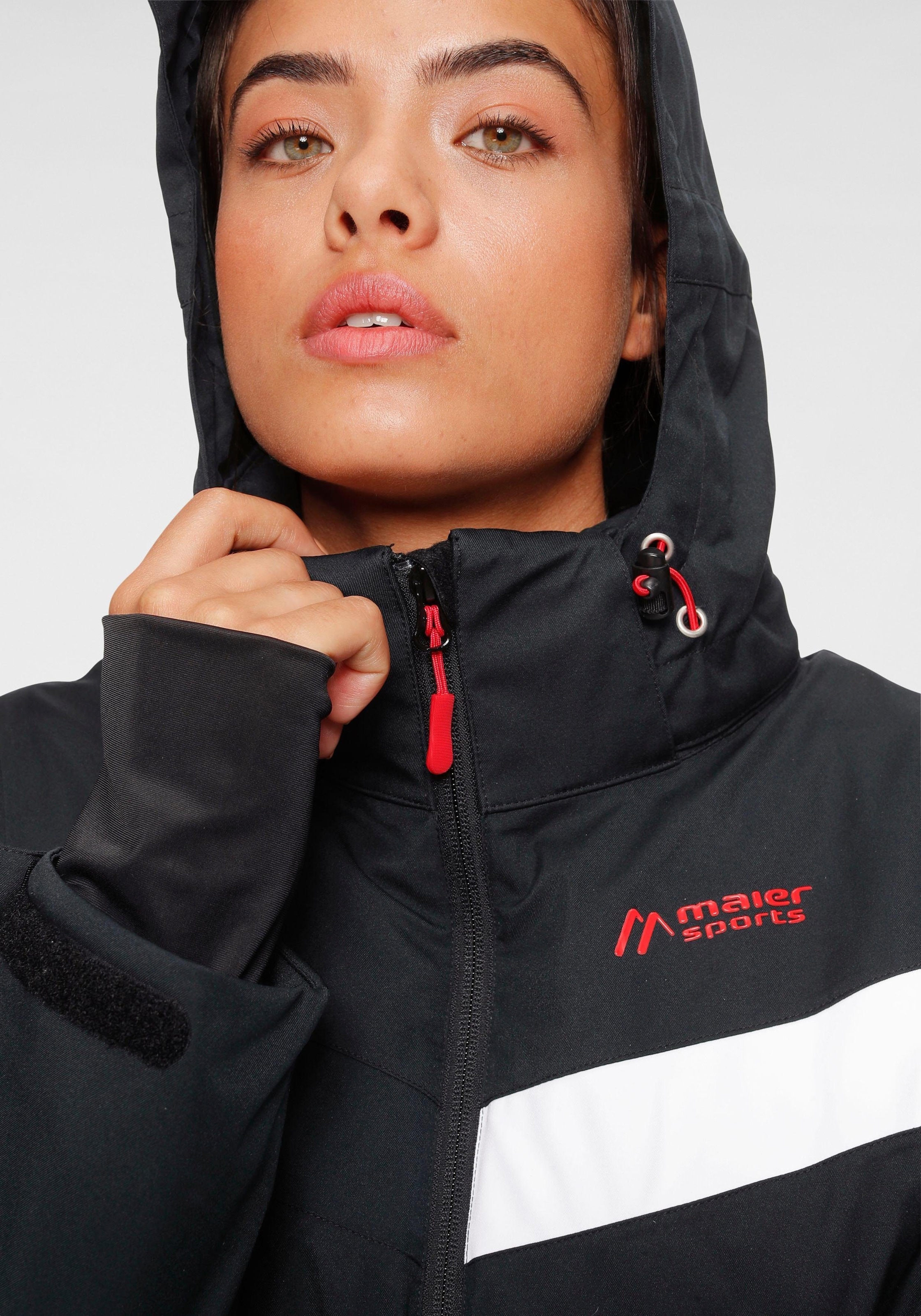 Maier Sports Skijacke »Ski Jacke wattiert Damen«, mit Kapuze, Wasser & winddicht & atmungsaktiv in grossen Grössen