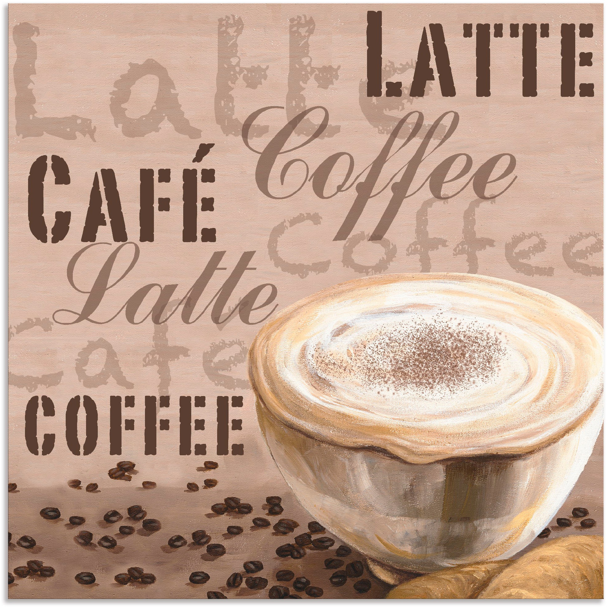 Image of Artland Wandbild »Milchkaffee«, Getränke, (1 St.), in vielen Grössen & Produktarten - Alubild / Outdoorbild für den Aussenbereich, Leinwandbild, Poster, Wandaufkleber / Wandtattoo auch für Badezimmer geeignet bei Ackermann Versand Schweiz