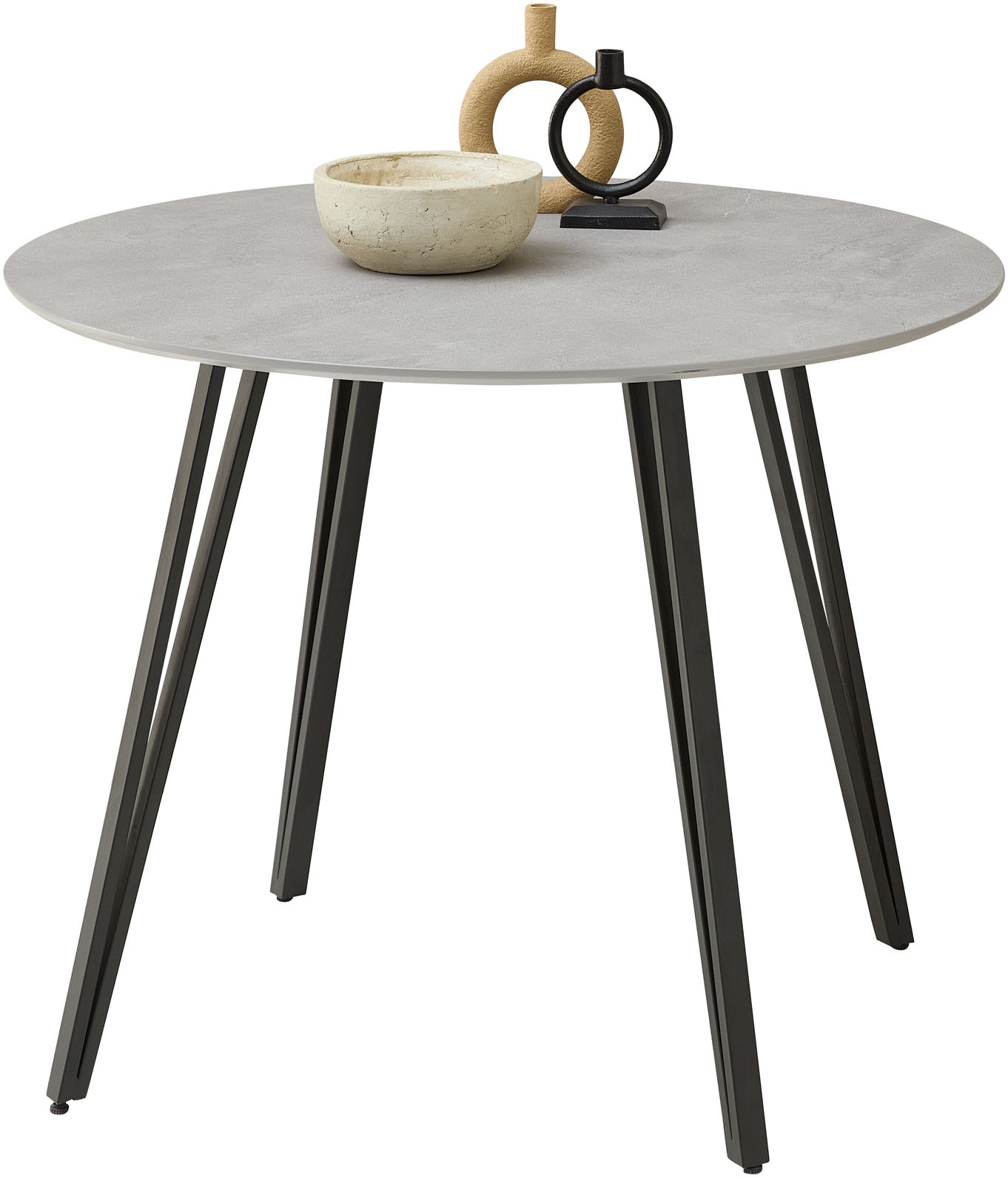 Image of Stolkom Esstisch "Floris Esstisch Ø/H 100x75 cm" 1 Stk. tlg. Schweizer Kante, pulverbeschichtet