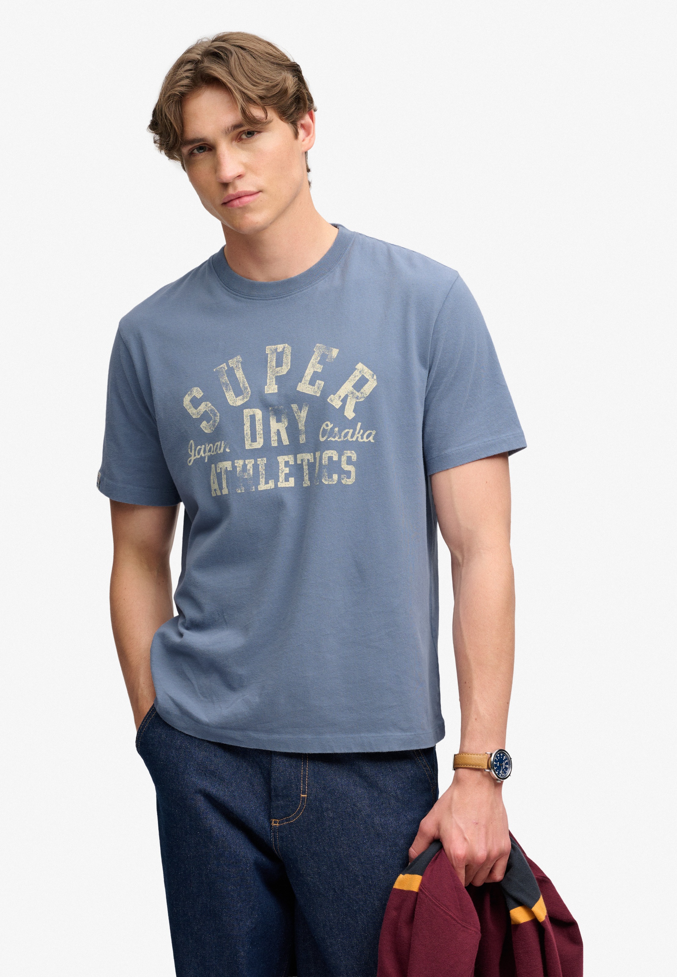 Image of Superdry Rundhalsshirt "ATH ESS TEE" Baumwolle, loose fit