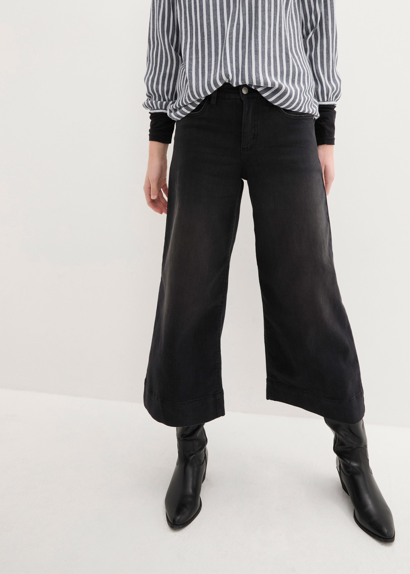 Image of bonprix Weite Jeans 1 tlg. Loose Fit Passform, 7/8 Länge, mit Elasthan-Anteil