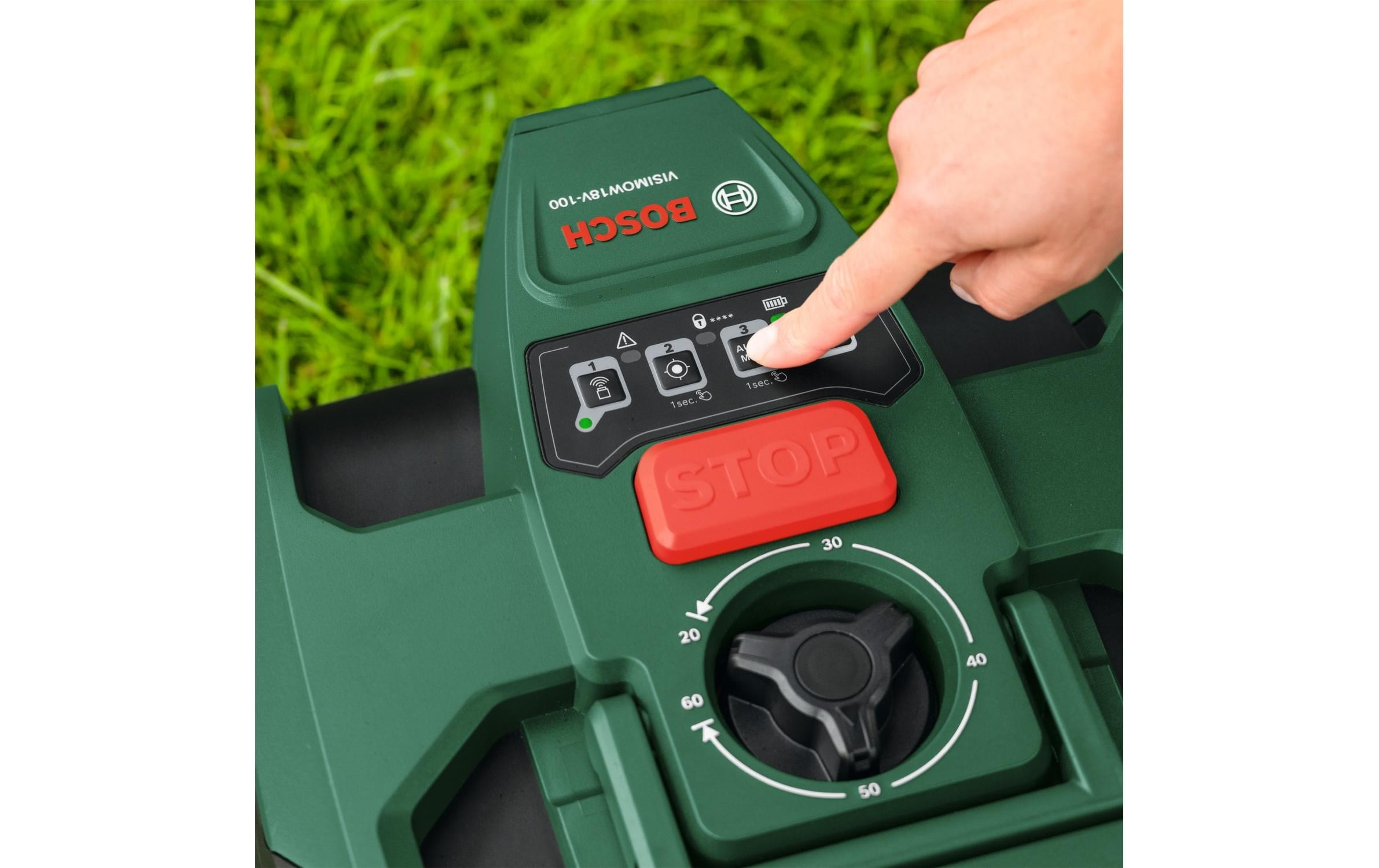 BOSCH Robot tondeuse »VISIMOW18 V-100 100 m², 1x Akku PBA 18V 4.0Ah«