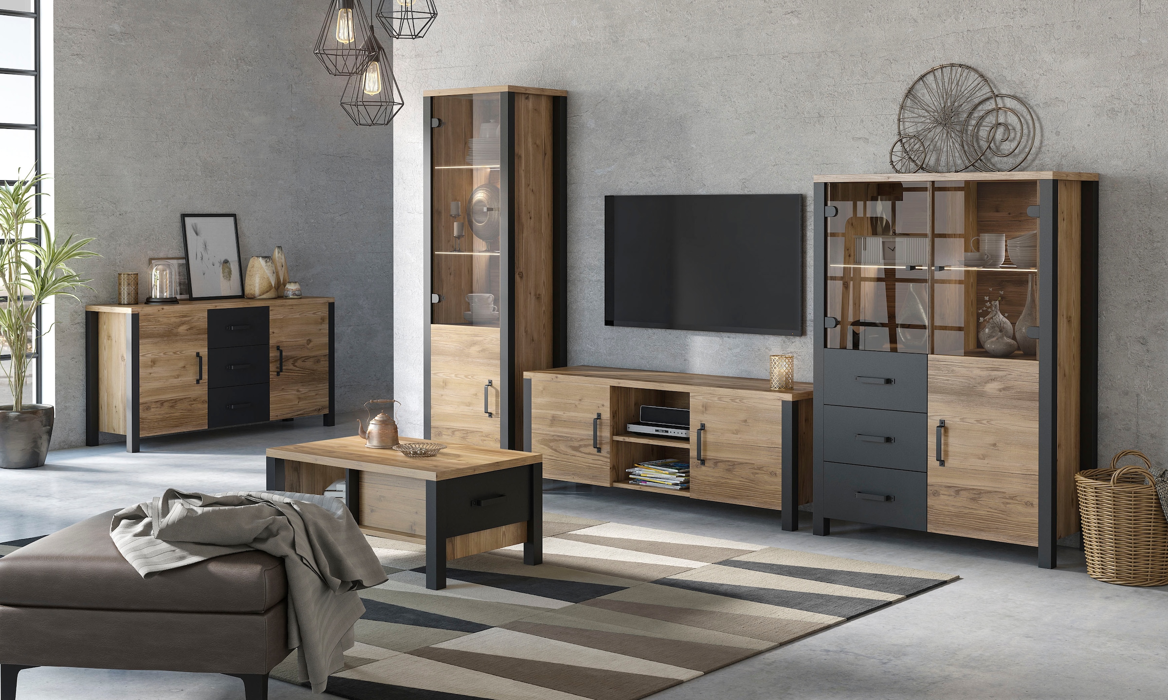 Image of Home affaire Wohnwand "Olin" Set, 3 Stk. tlg.