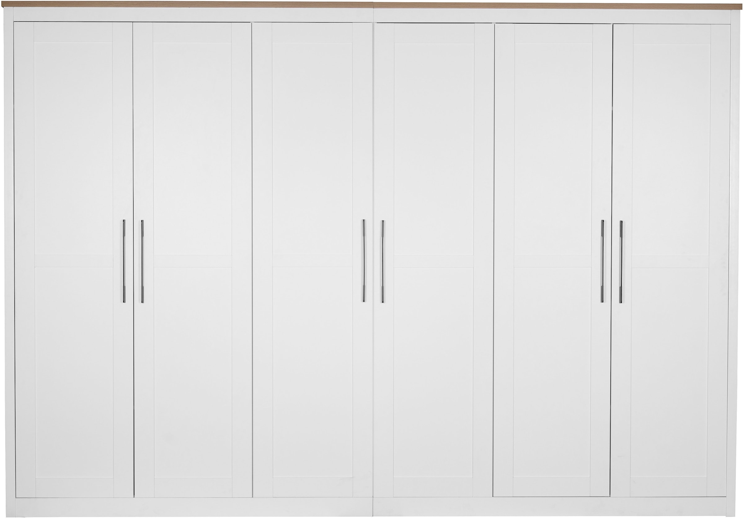 GOODproduct Kleiderschrank »Büsum Schlafzimmer Schrank mit 6 Türen« stabile robuste Bauweise mit optimaler Aufteilung  - Breite 3m,  Schlafzimmerschrank Landhaus Design Garderobe Schrank Bestseller
