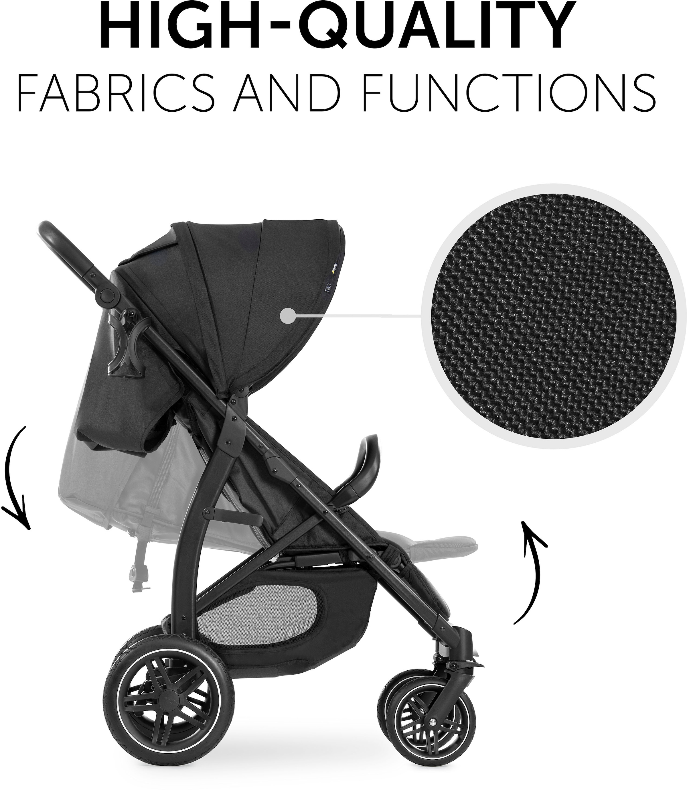 Hauck Poussette pour enfants »Rapid 4D, schwarz« 25 kilos mit Getränkehalter und schwenk- und feststellbaren Vorderrädern