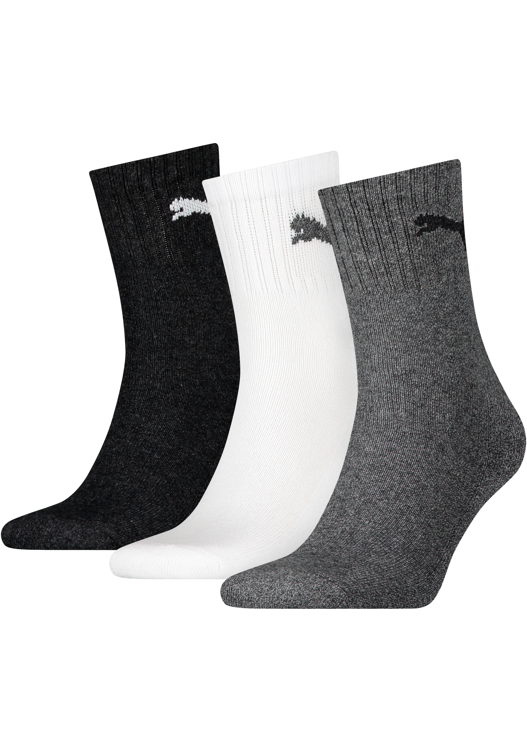 PUMA Chaussettes de sport »short crew« 3 cuis tlg. gepolsterte Frottee-Sohle, atmungsaktiv
