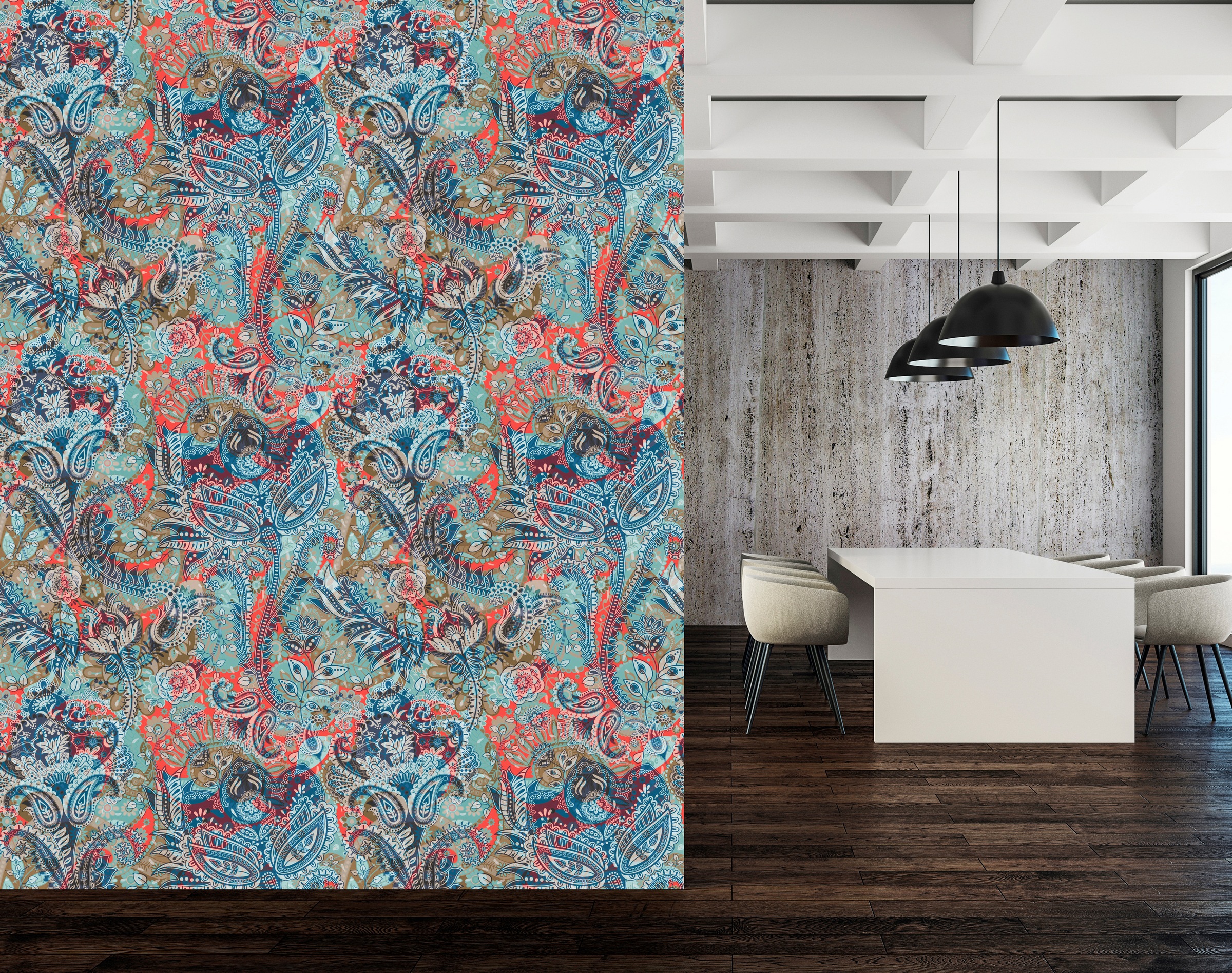 queence Papier peint vinyle »Katharina« Motif | botanique | floral | imprimé | naturellement | à motifs 90x250cm, selbstklebend, kinderleichte Anbringung, , Sticker