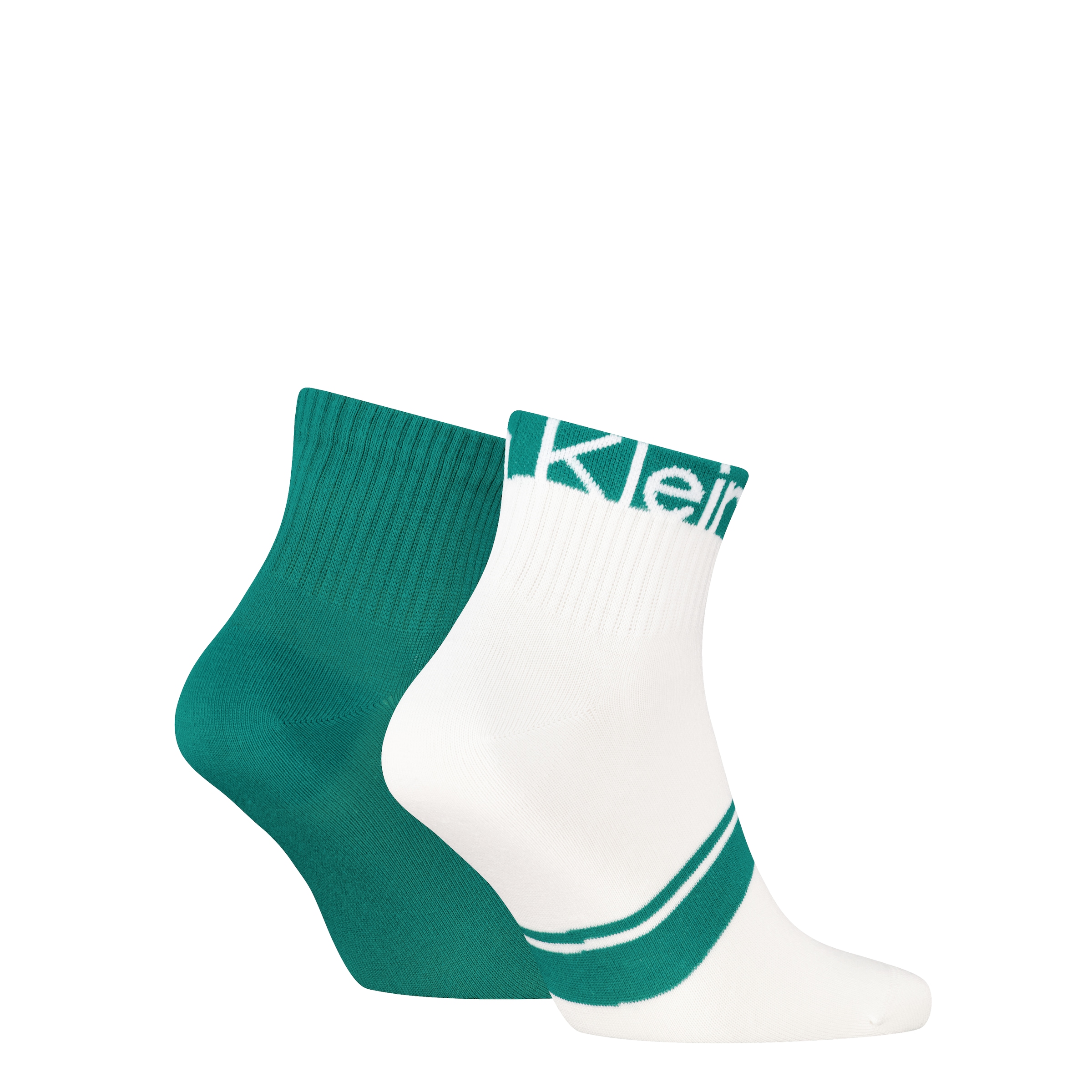 Calvin Klein Chaussettes courtes »CK MEN QUARTER LOGO STRIPE« 2 Paar,  mit breitem Rippenbündchen, Cotton-Mix