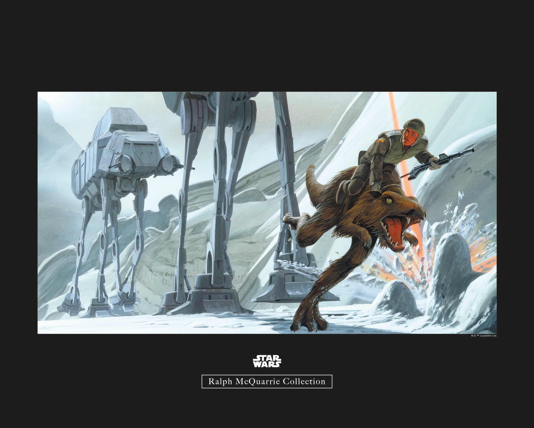 Image of Komar Bild "Star Wars Classic RMQ Hoth Battle Ground" Star Wars 1 Stk. tlg. Wandbild zur Dekoration im Kinderzimmer - ohne Rahmen