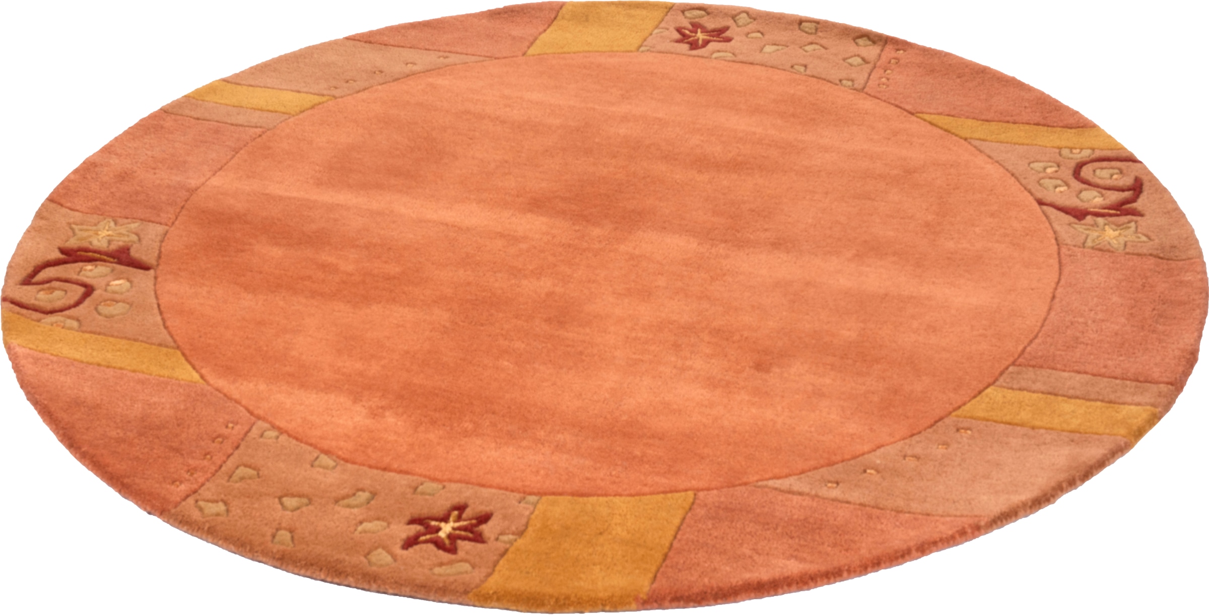Image of THEKO Wollteppich "Royal Ganges" rund 13 mm Höhe 95% Wolle, mit Bordüre, ideal im Wohnzimmer & Schlafzimmer