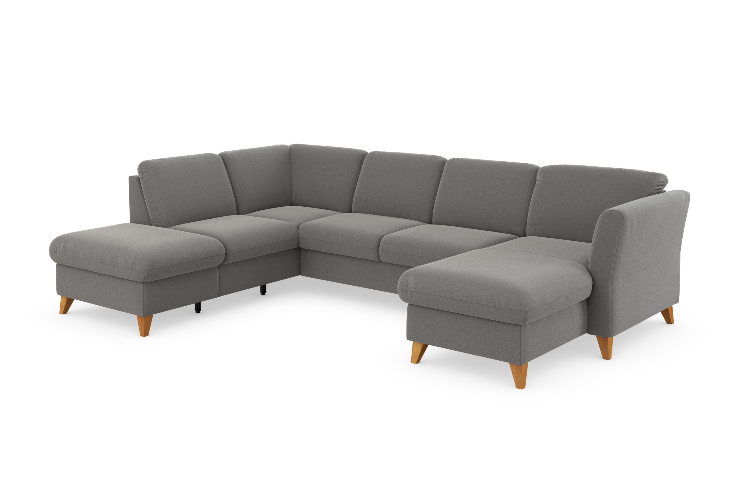 Home affaire Wohnlandschaft »Trelleborg U-Form« Federkern-Polsterung, wahlweise mit Bettfunktion und Stauraum