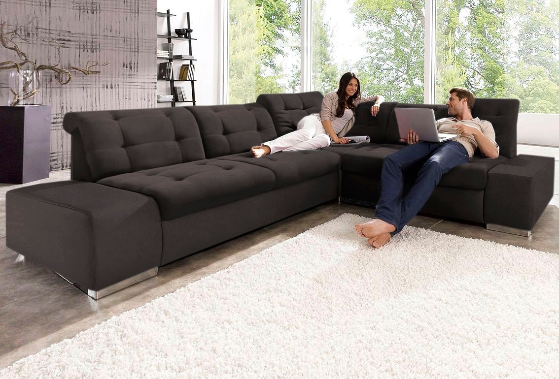 sit&more Ecksofa »Pale L-Form« inklusive Kopfteilverstellung, wahlweise mit Bettfunktion