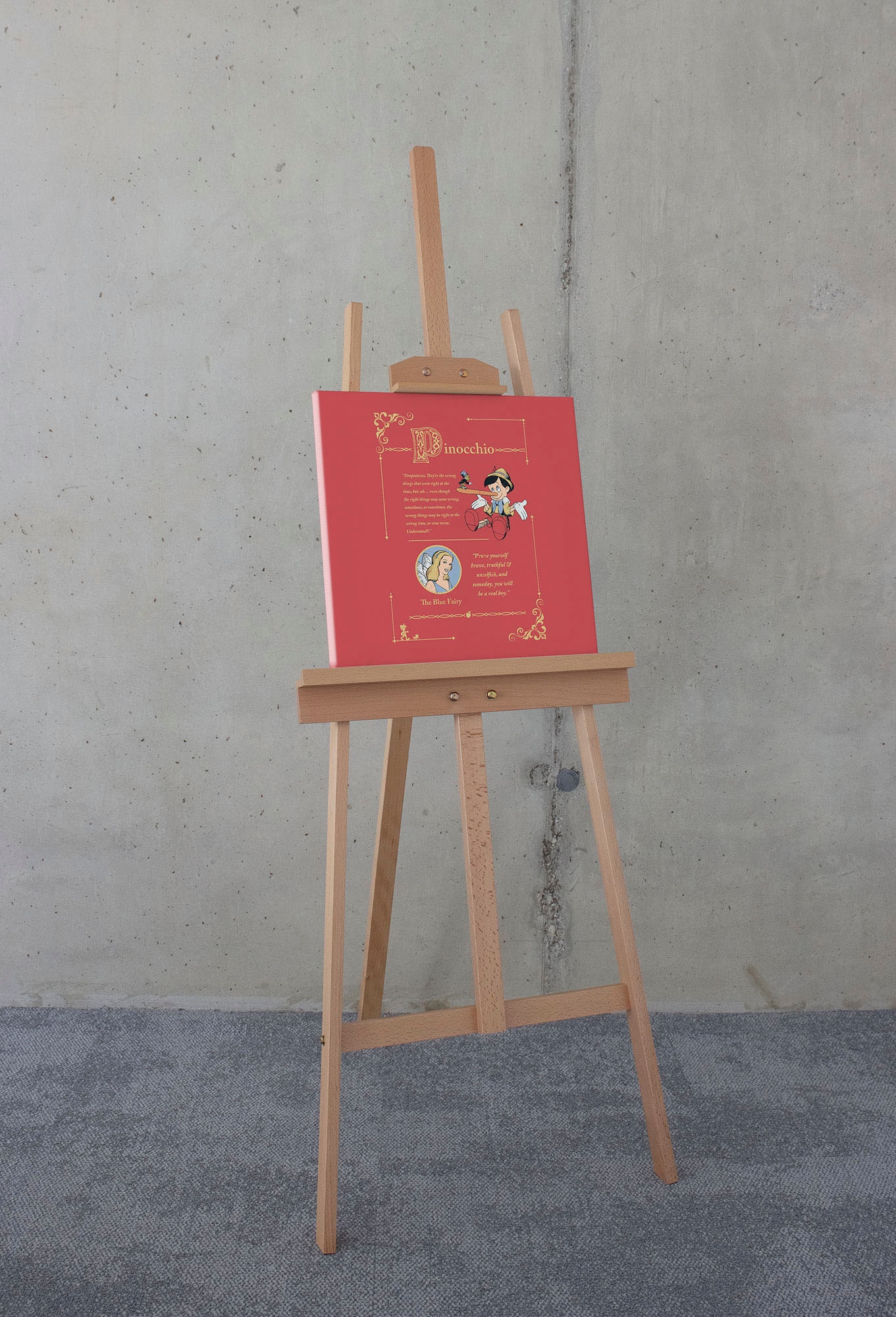 Image of Komar Leinwandbild "Pinocchio Vice Versa - Grösse 40 x 40 cm" Disney 40 x 40 cm (Breite x Höhe), 1 Stk. tlg. Keilrahmenbild mit Echtholzrahmen, Kinderzimmer
