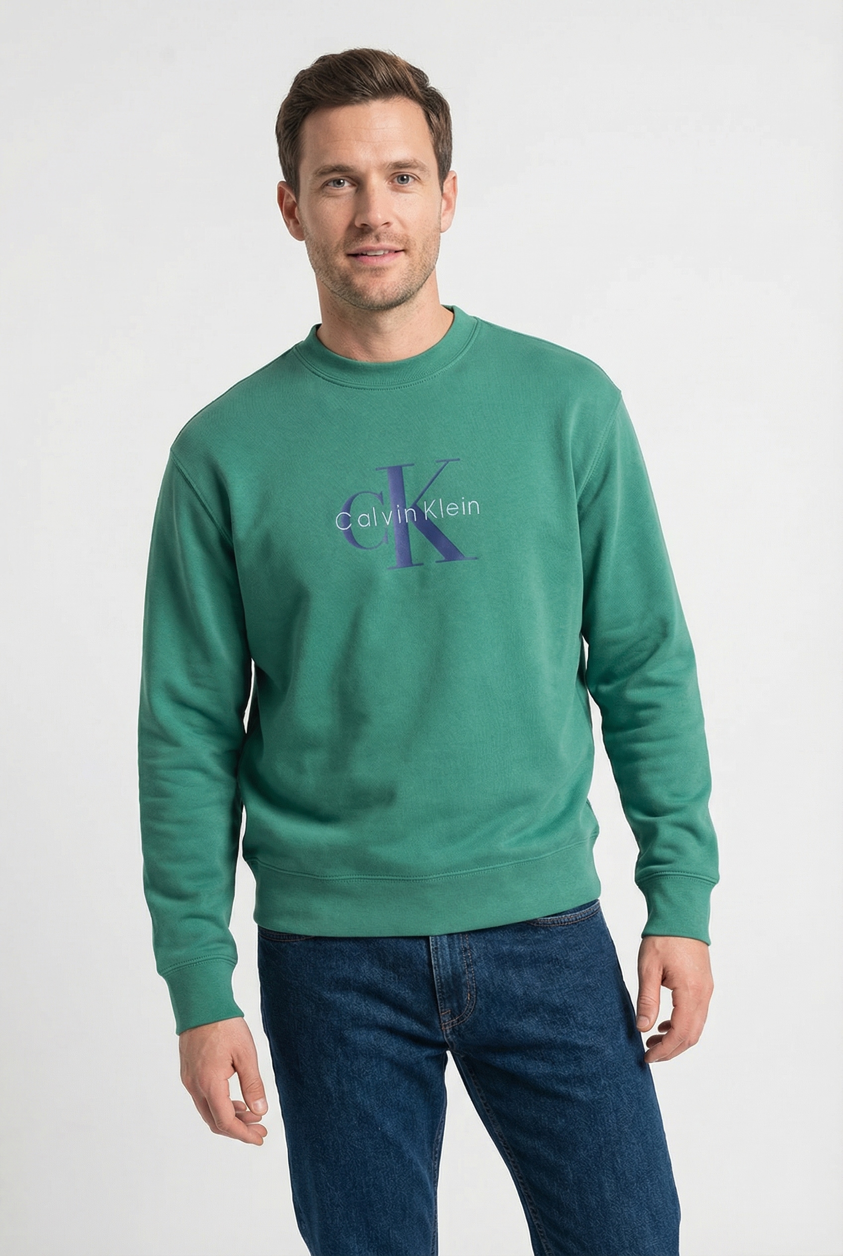 Image of Calvin Klein Jeans Sweatshirt "LS EU 350TERRY MONOLOGO CN SWTSH", Rundhalsausschnitt, regular fit