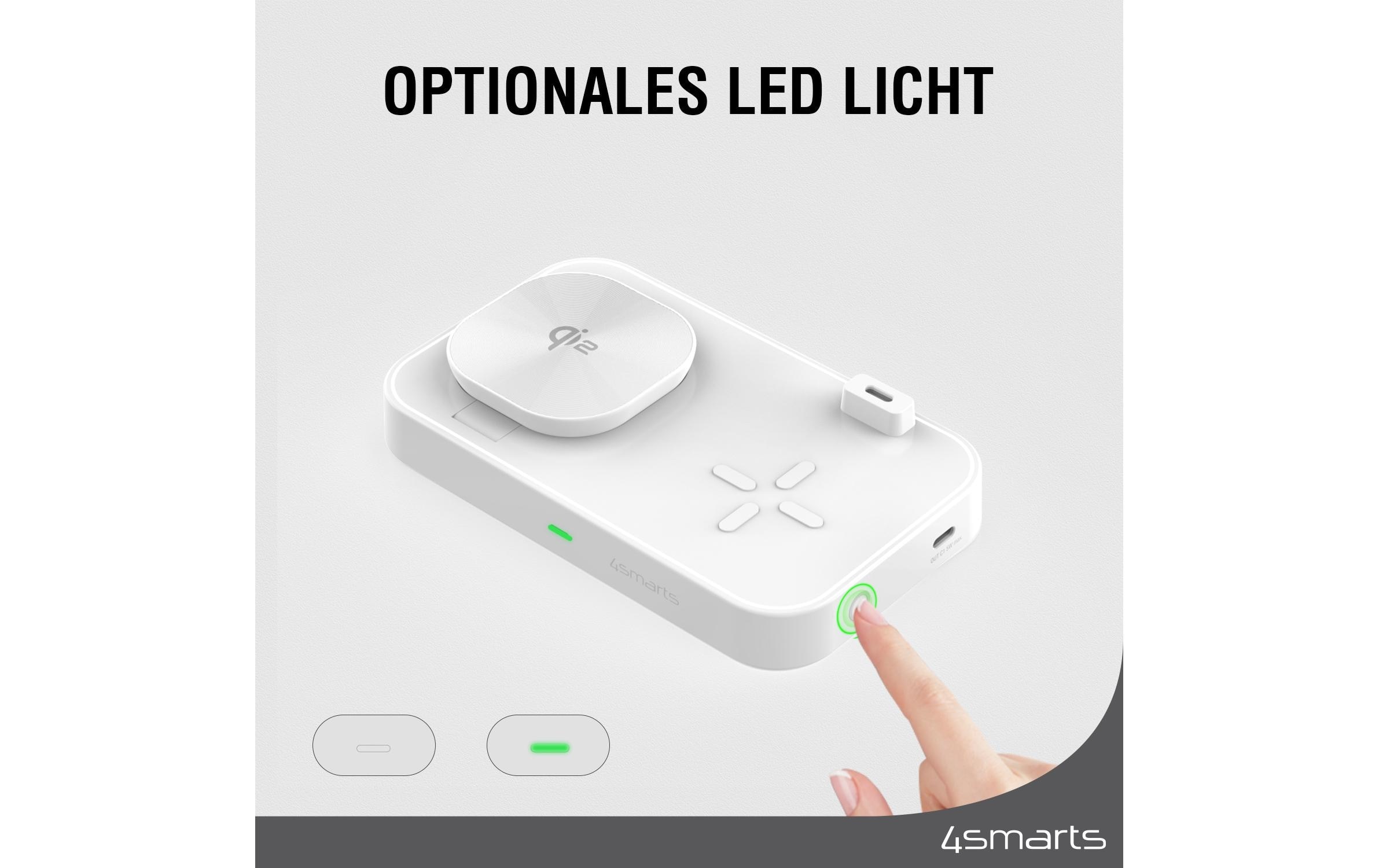 4smarts USB-Ladegerät »Qi2 Weiss«