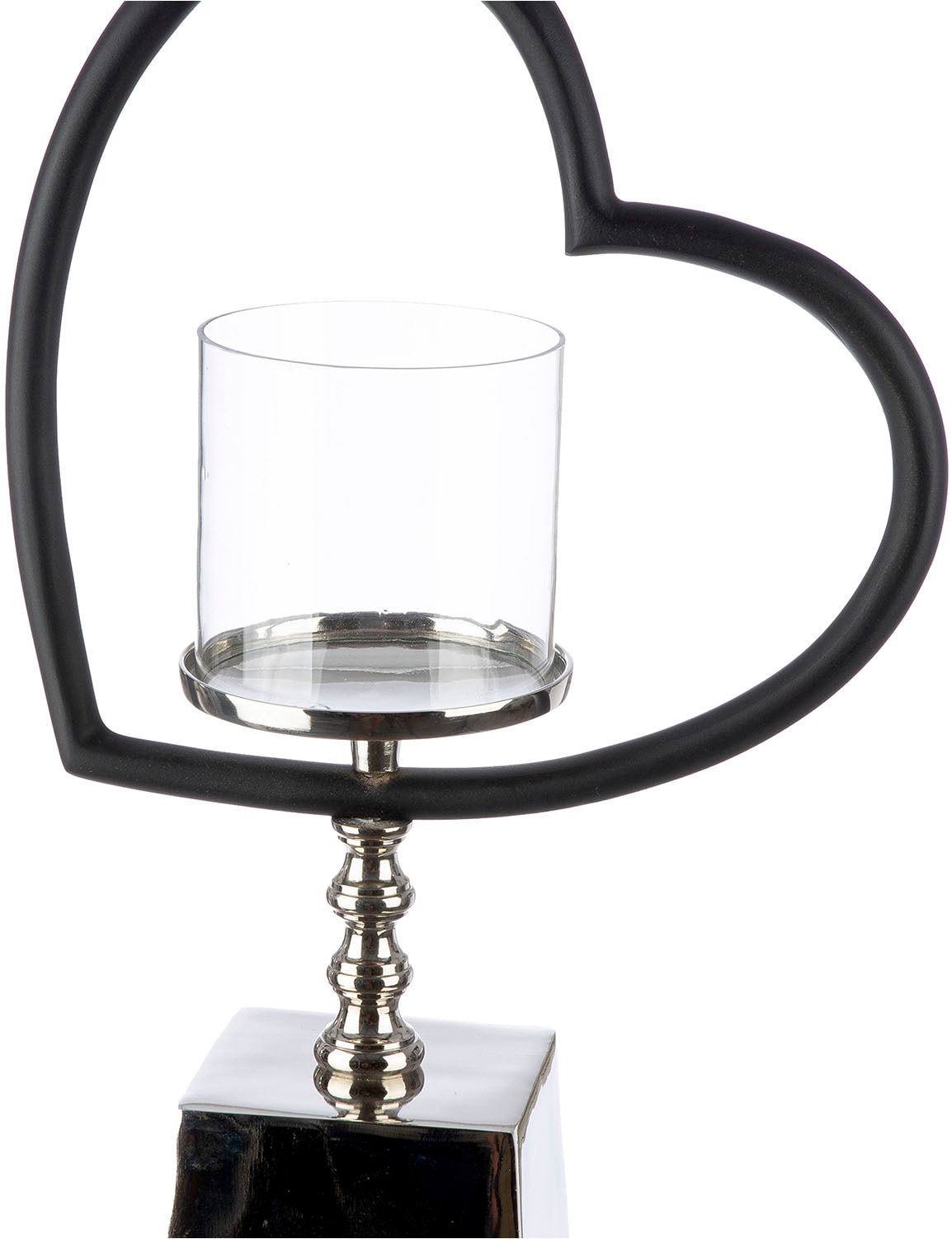 GILDE Windlicht »Windlicht Herz Te quiero schwarz; silberfarben«