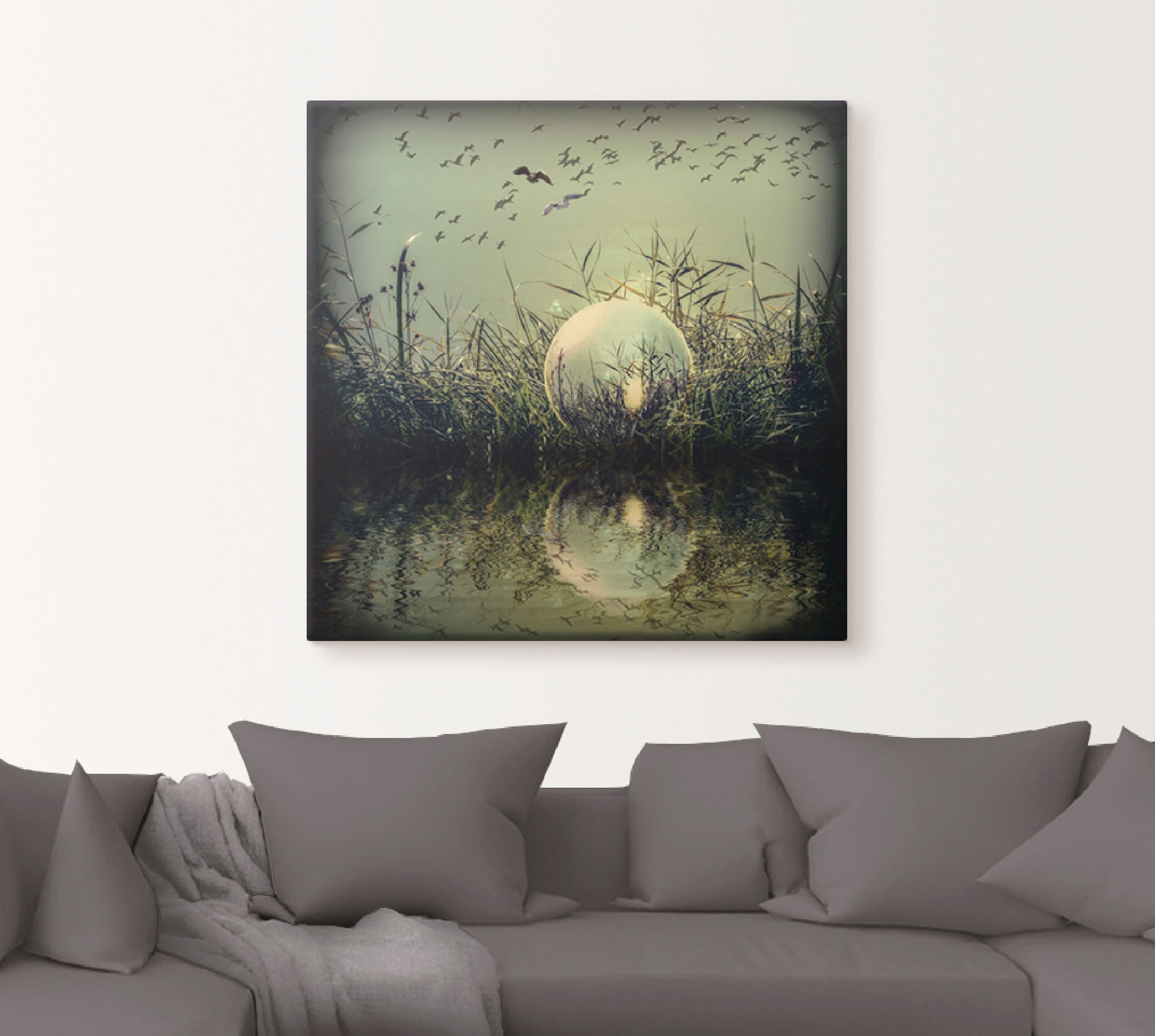 Artland Wandbild »In der Glaskugel - Mystische Au«, Landschaften, (1 St.), als Alubild, Outdoorbild, Leinwandbild, Poster in verschied. Grössen