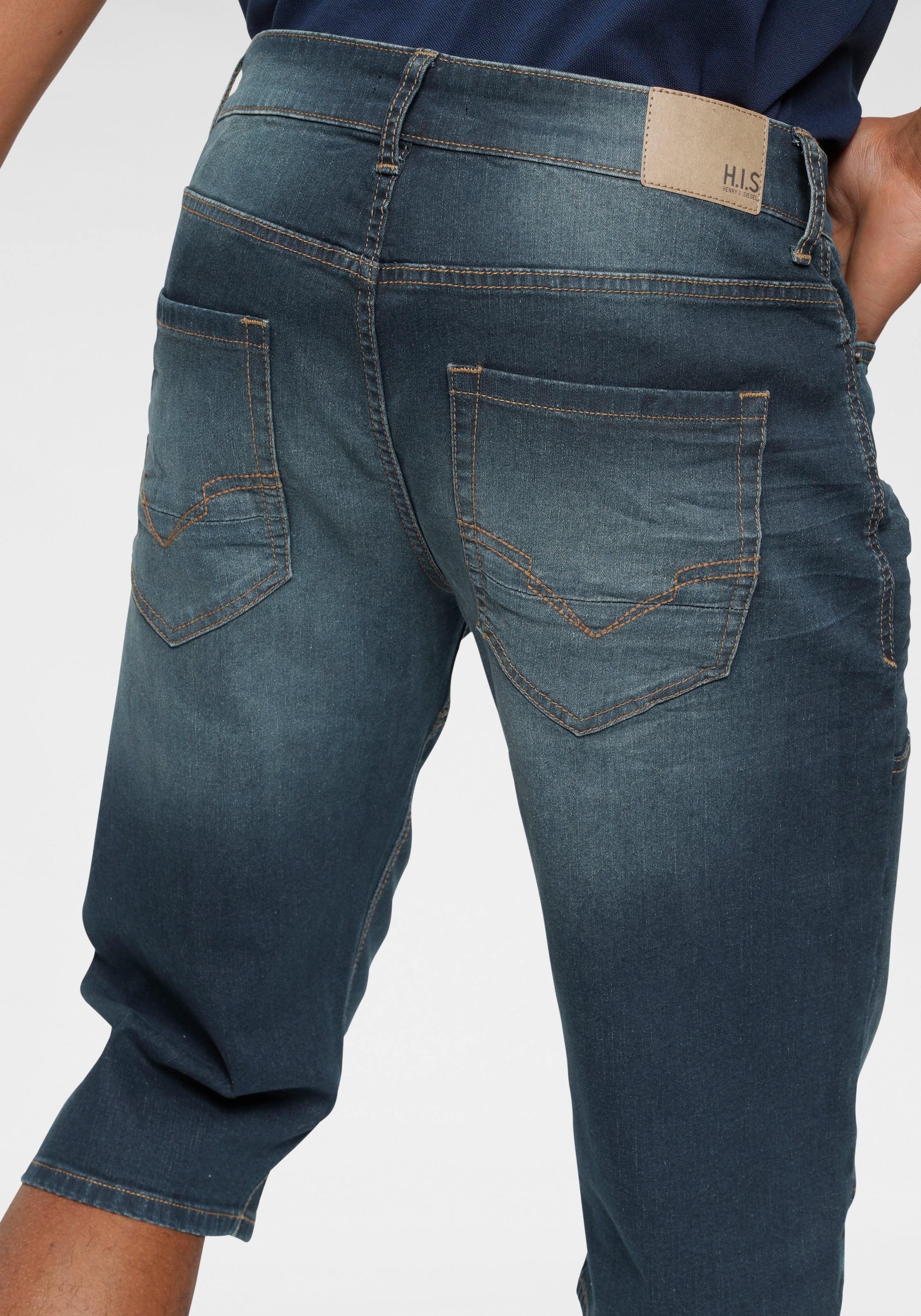 H.I.S Jeansbermudas »HANTZ«, (Set, 2 tlg., mit abnehmbarem Gürtel), Ökologische, wassersparende Produktion durch Ozon Wash