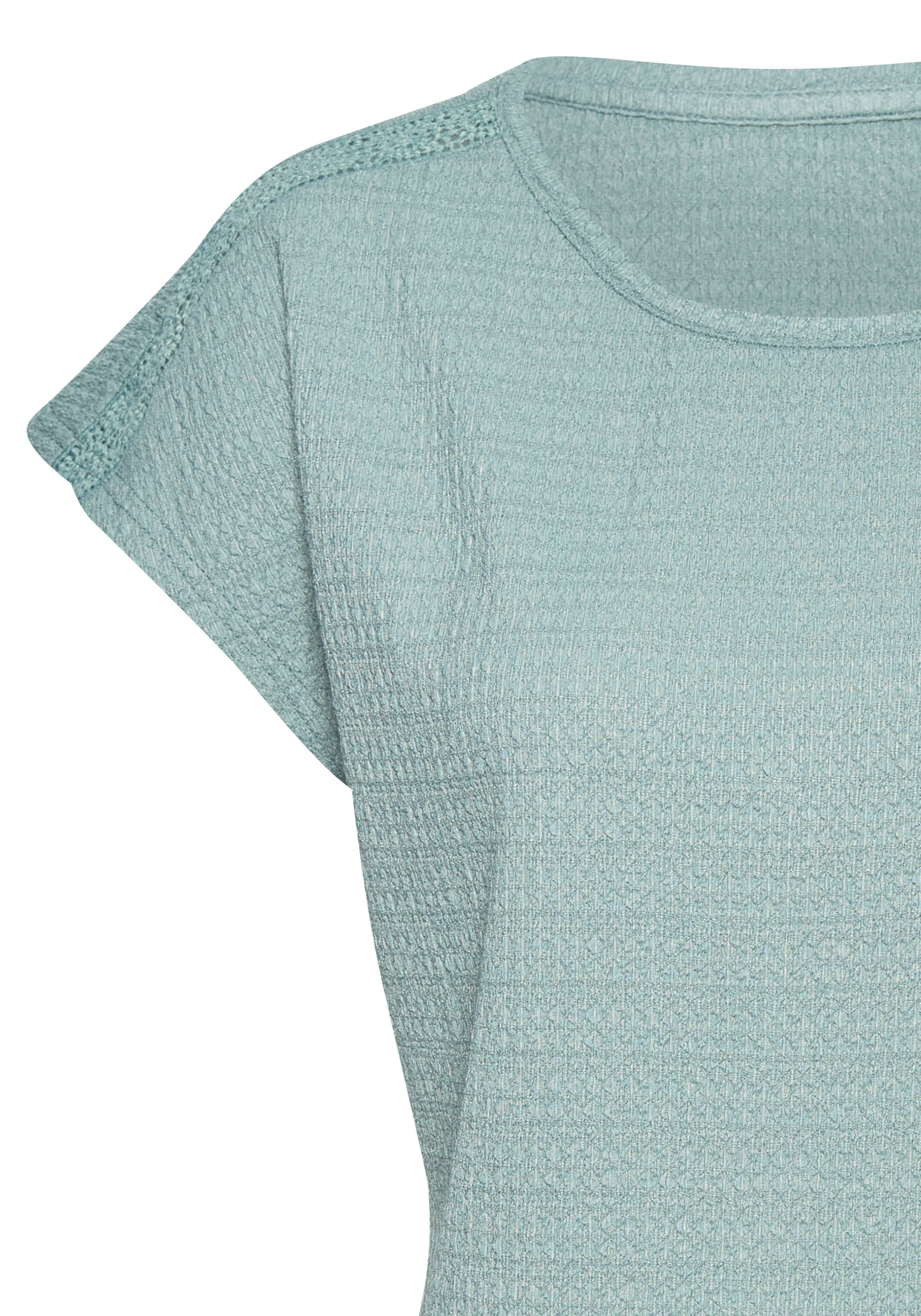 Vivance Kurzarmshirt »mit dekorativem Häkeleinsatz«, aus bügelfreier Crêpe-Qualität