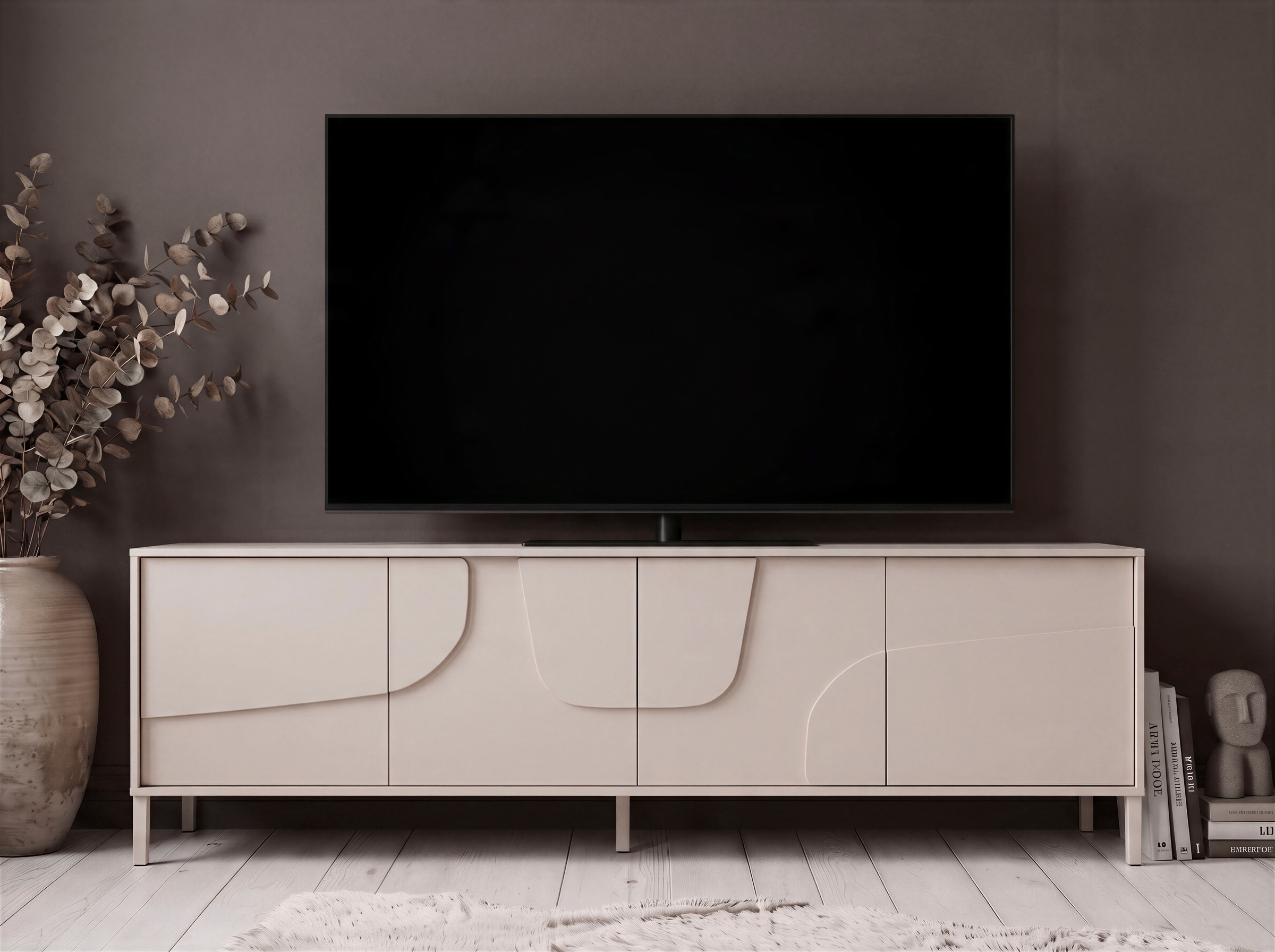 Image of GOODproduct Lowboard "Stone, 205 cm breit, 4 Türen, TV-Schrank, TV-Kommode, Medienboard" 3D-Design, Push-to-open, Innenraum grosszügig, Füsse 14/2 cm wählbar