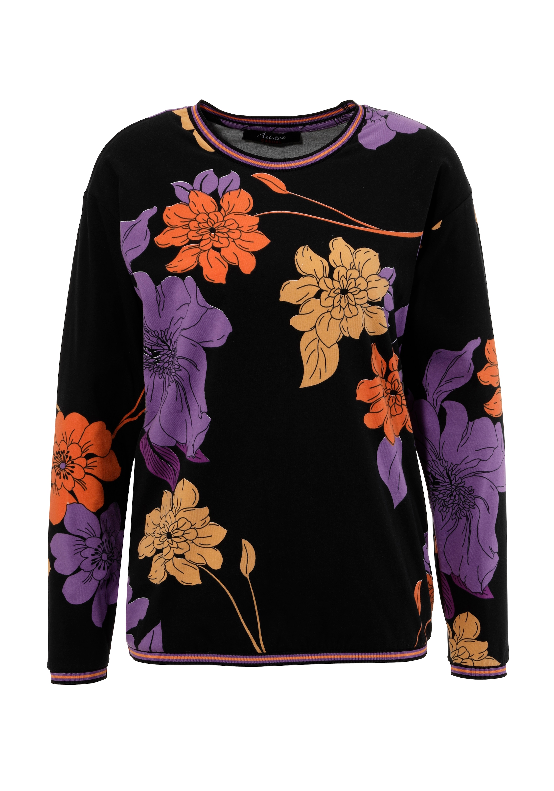 Aniston CASUAL Sweatshirt, mit grossflächigen Blumen bedruckt - NEUE KOLLEKTION