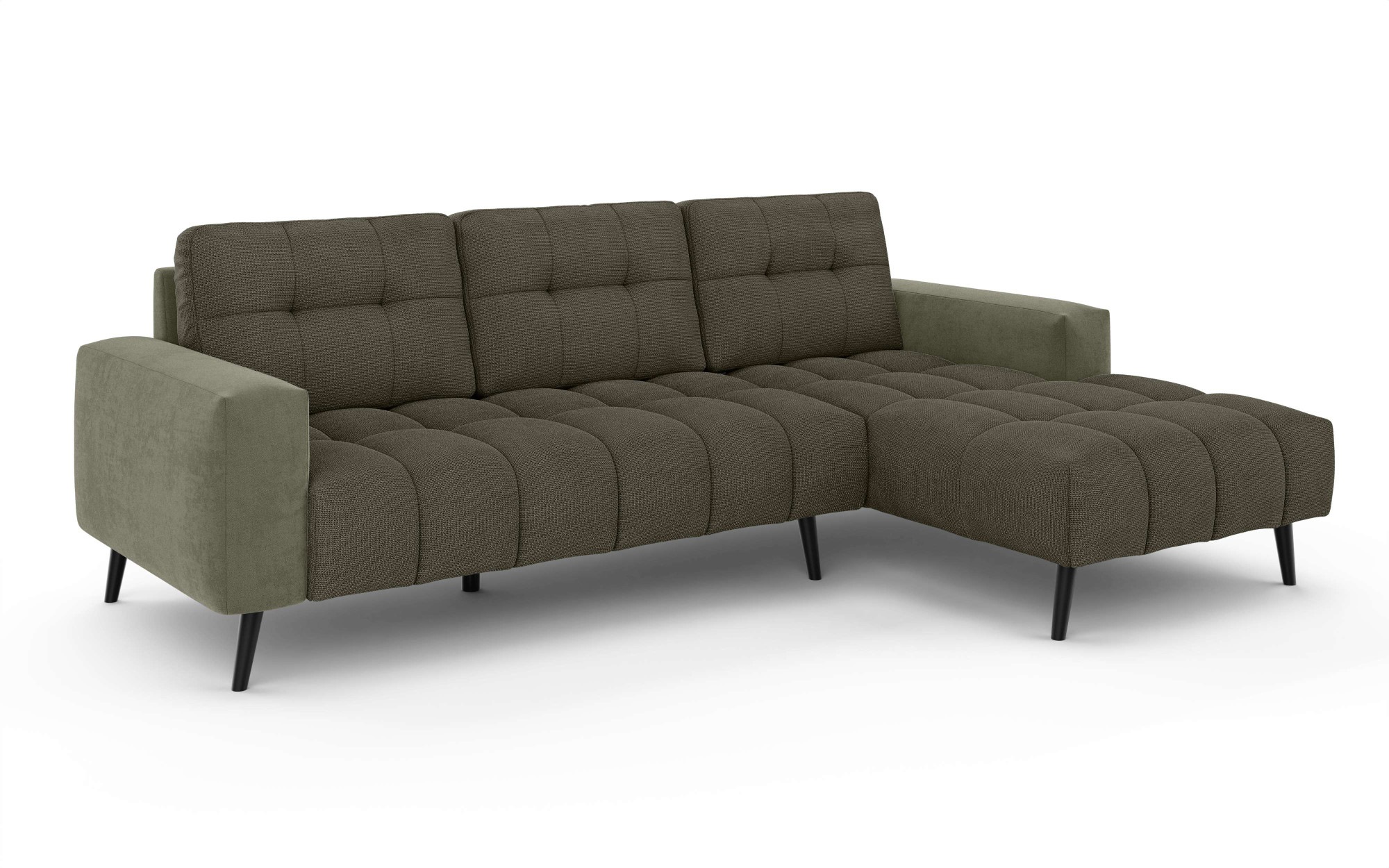 INOSIGN Ecksofa »SERINE mit Recamiere rechts/links bestellbar, Masse B/H/T 253/91/161 cm«, L-Form mit Wellenunterfederung, 3 Rückenkissen, ohne Bettfunktion