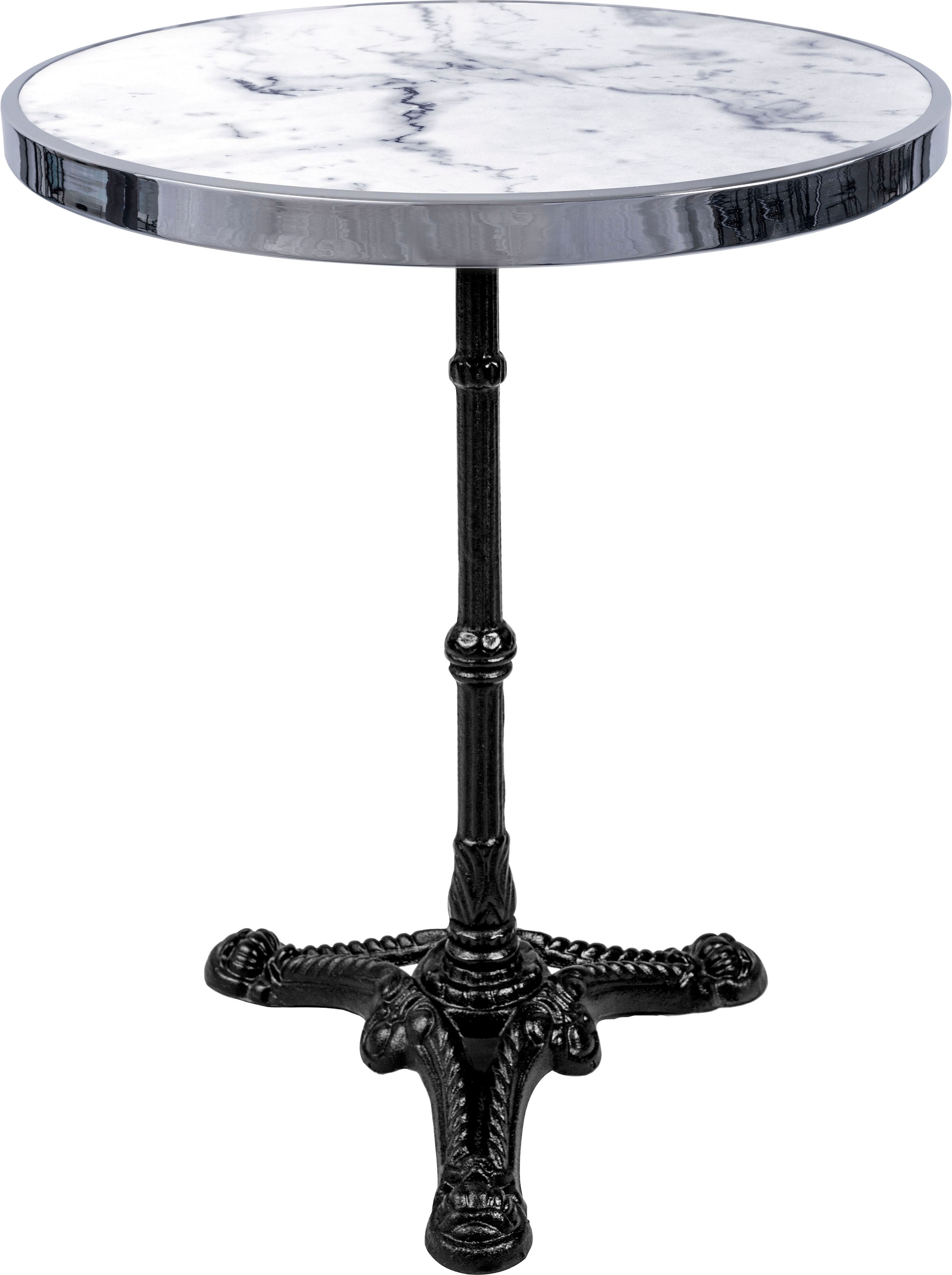 Image of SIT Bistrotisch "Valencia mit Marmorplatte & elegantem Gusseisen-Fuss" Weisse Marmorplatte trifft auf markantes Fussdesign