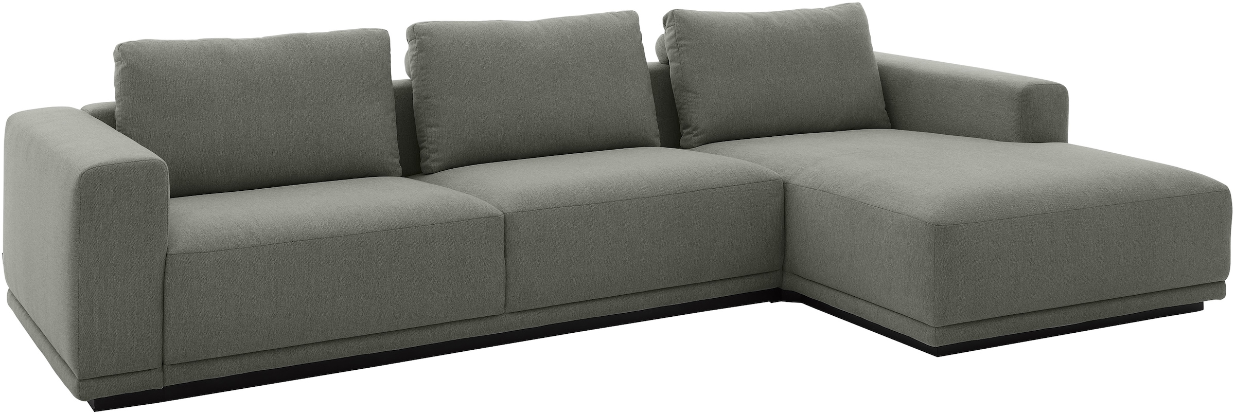 Musterring Canapé d'angle »JustB! PM200, Holzrahmen in schwarz, wahlw. Sitzvorzug, Breite 316cm« canapé d'angle gauche & chaise longue droite, avec accoudoirs, coussins de dossier inclus